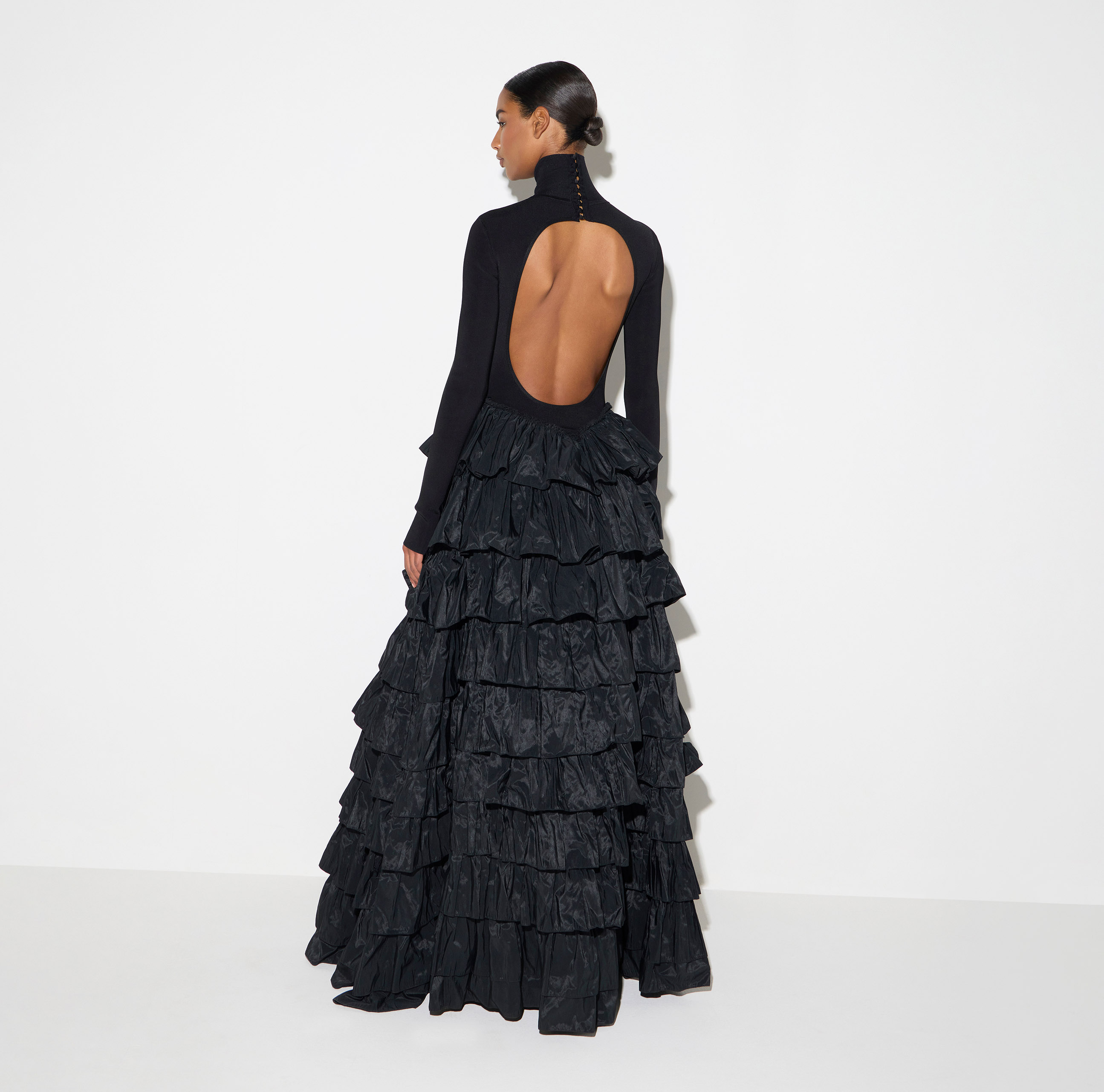 Red Carpet knit dress with flounces | Elisabetta Franchi