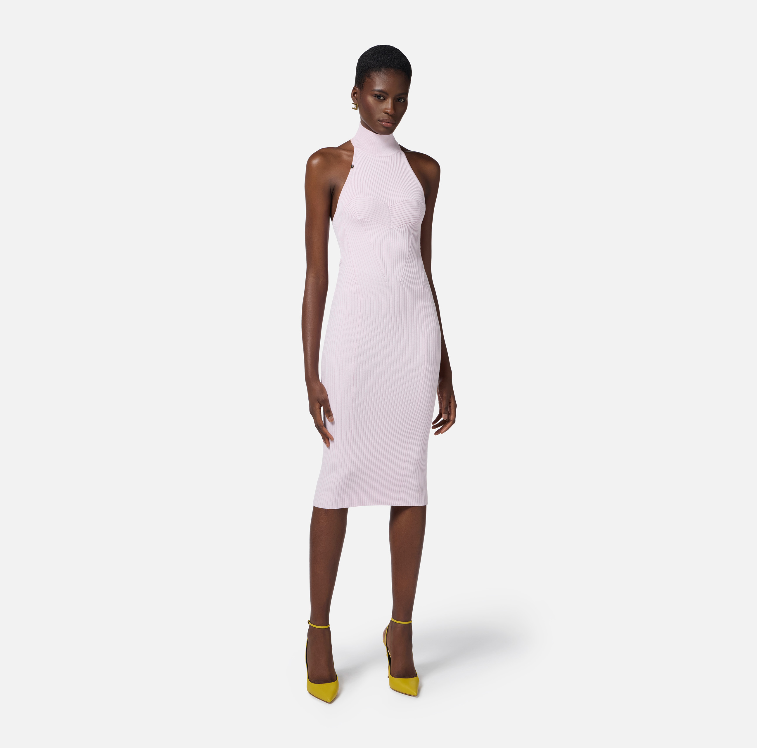Elisabetta Franchi Jersey Asymmetric Maxi Dress | Black