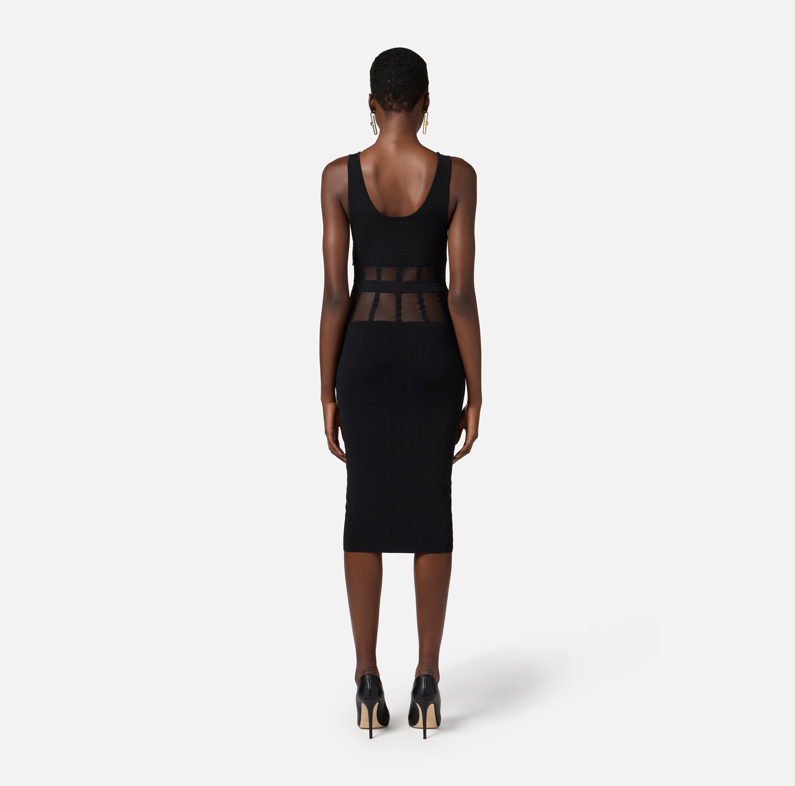 Viscose dress with corset cuts | Elisabetta Franchi