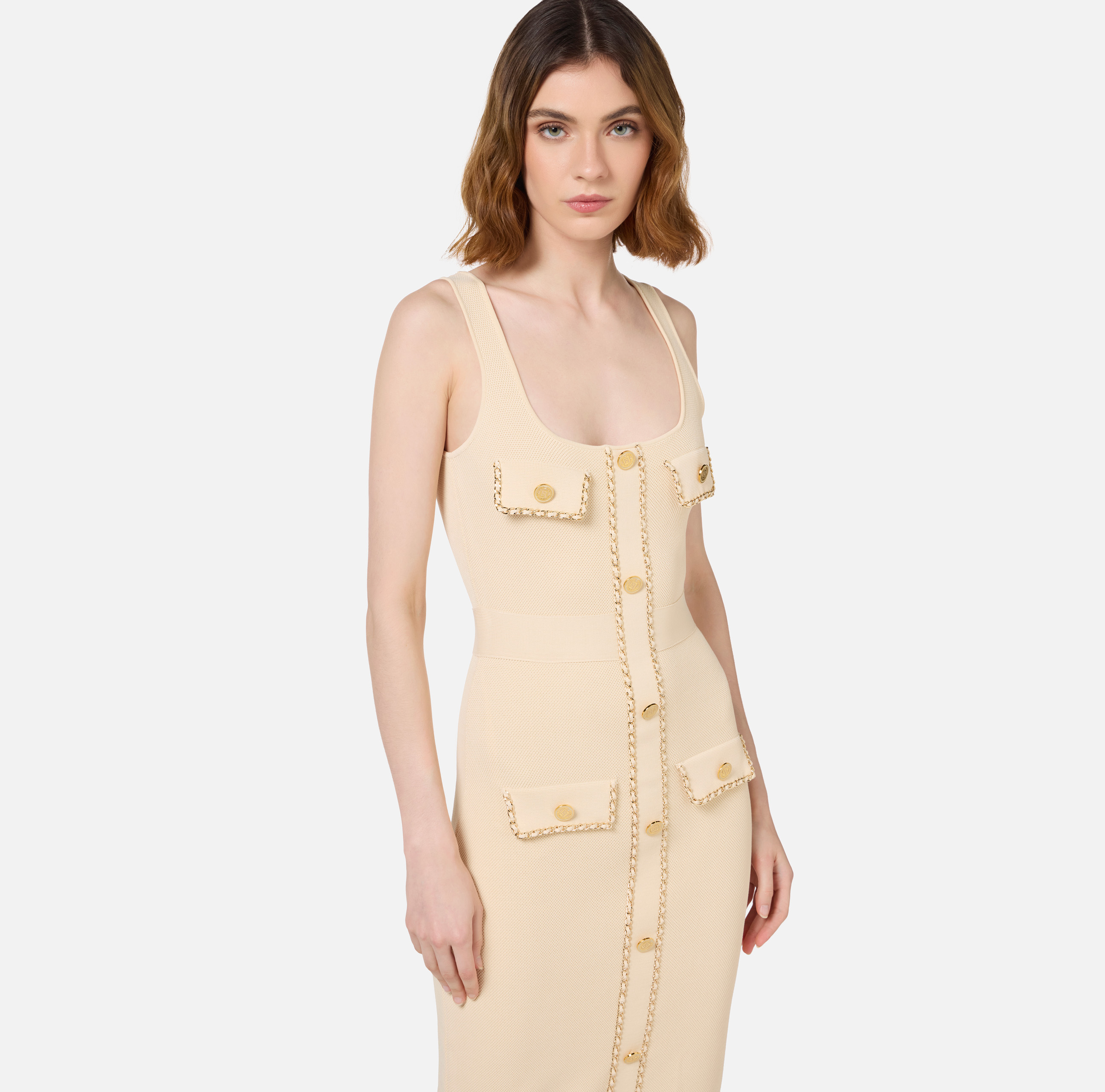 Elisabetta Franchi logo-chain crepe jumpsuit | Eraldo.com MH