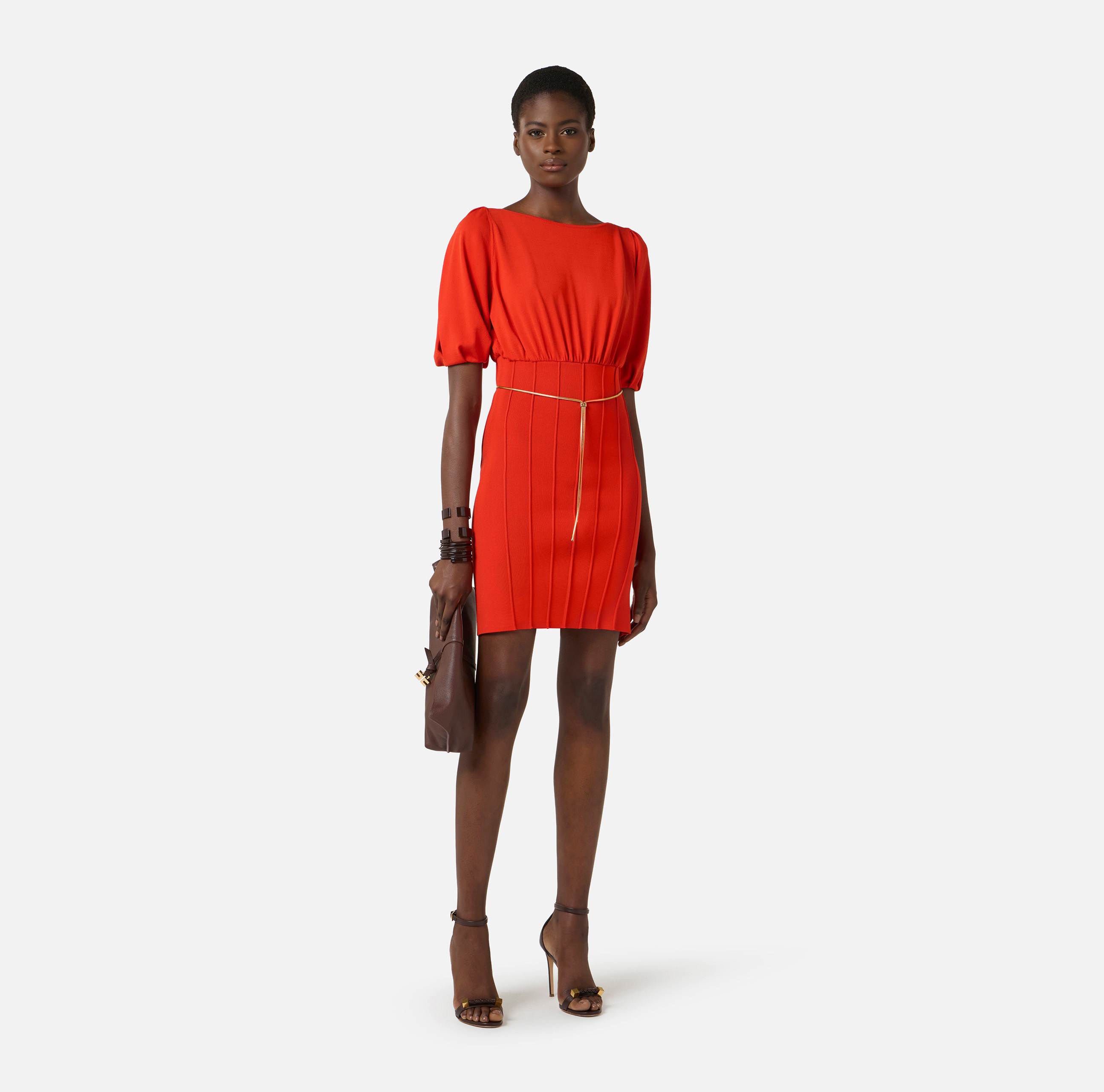 Elisabetta Franchi ストライプ ミニワンピース 38 Elisabetta Franchi
