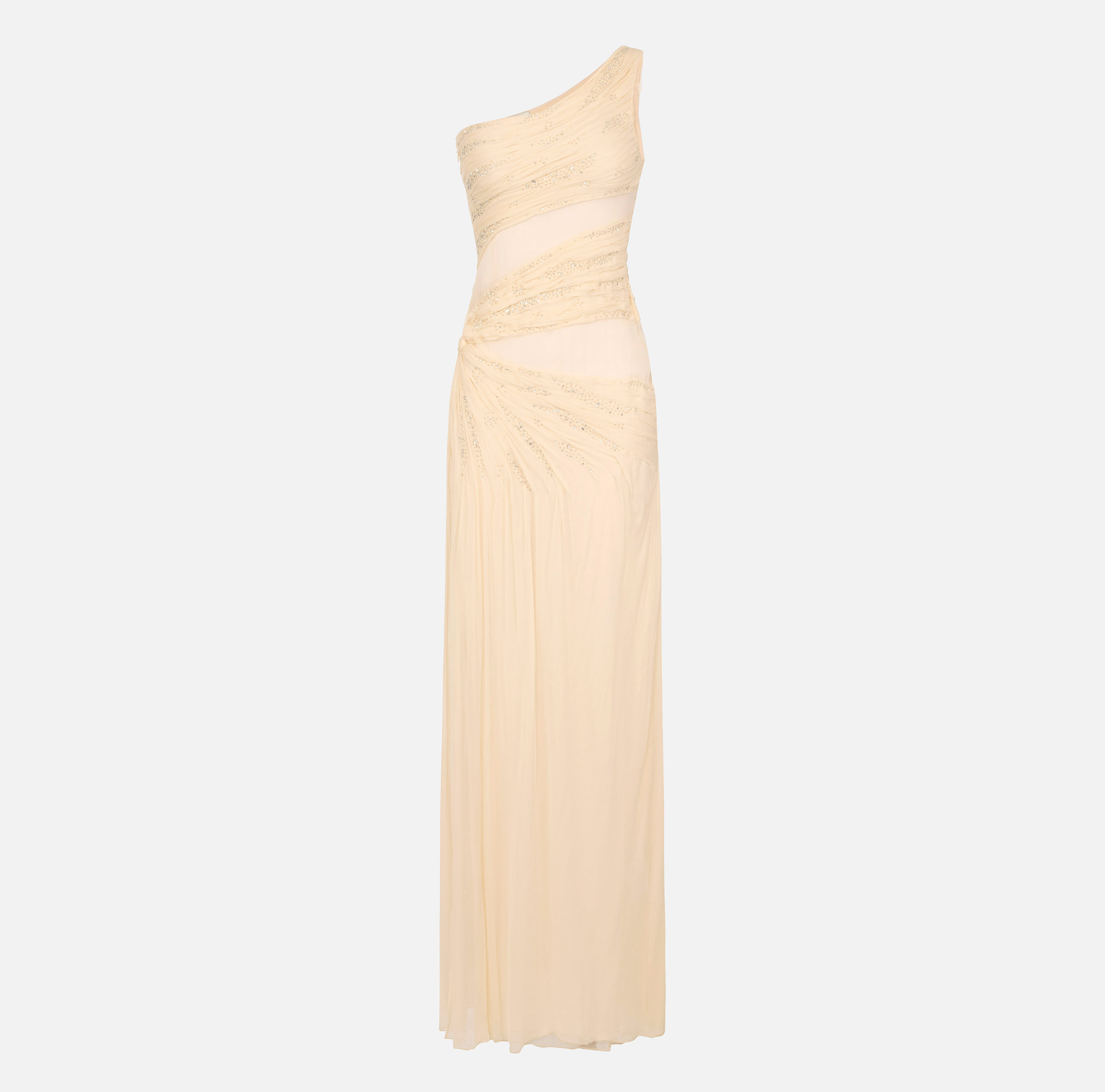Red Carpet dress in crepon fabric with embroideries | Elisabetta Franchi