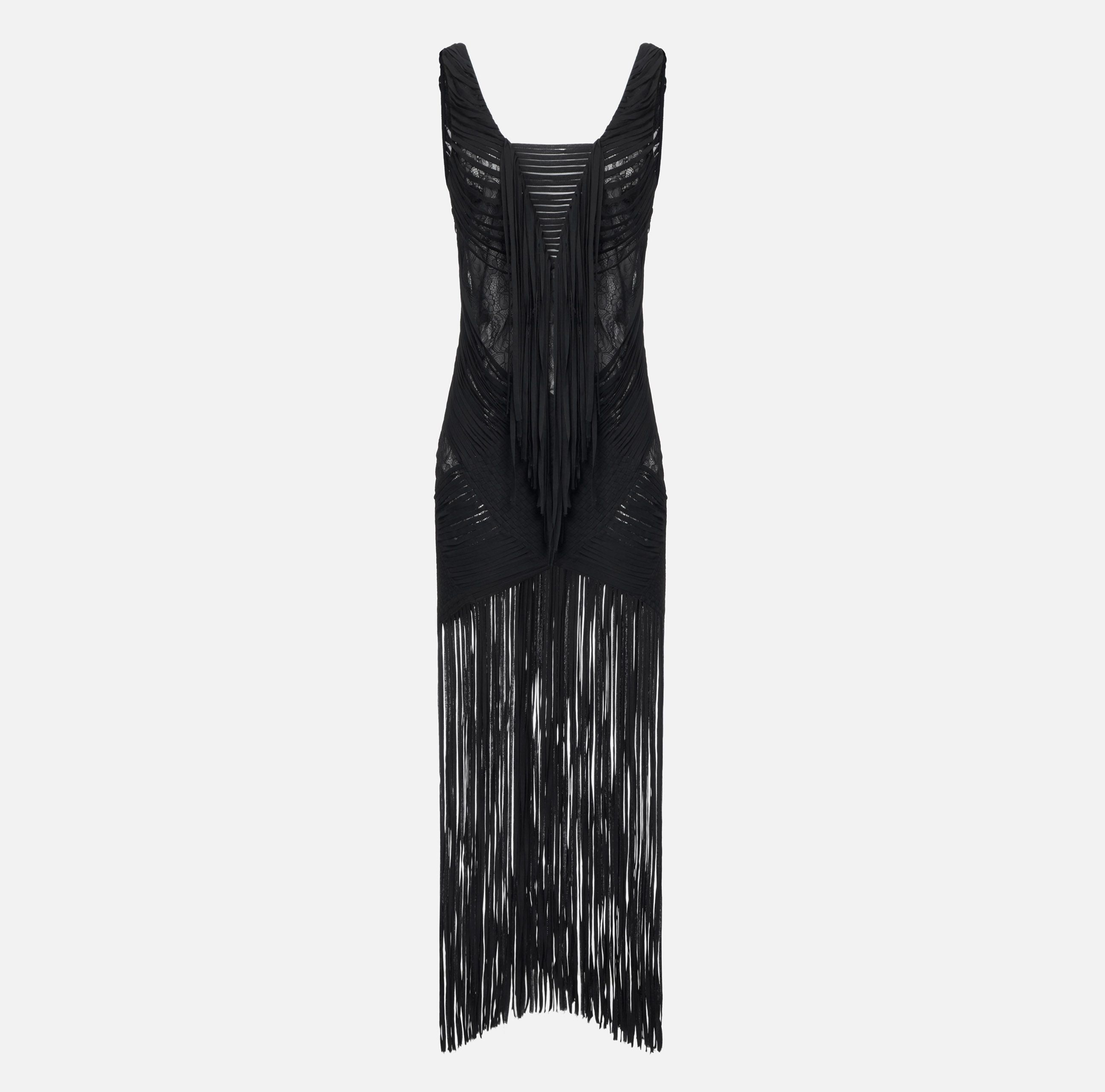 Floral lace dress with fringes | Elisabetta Franchi