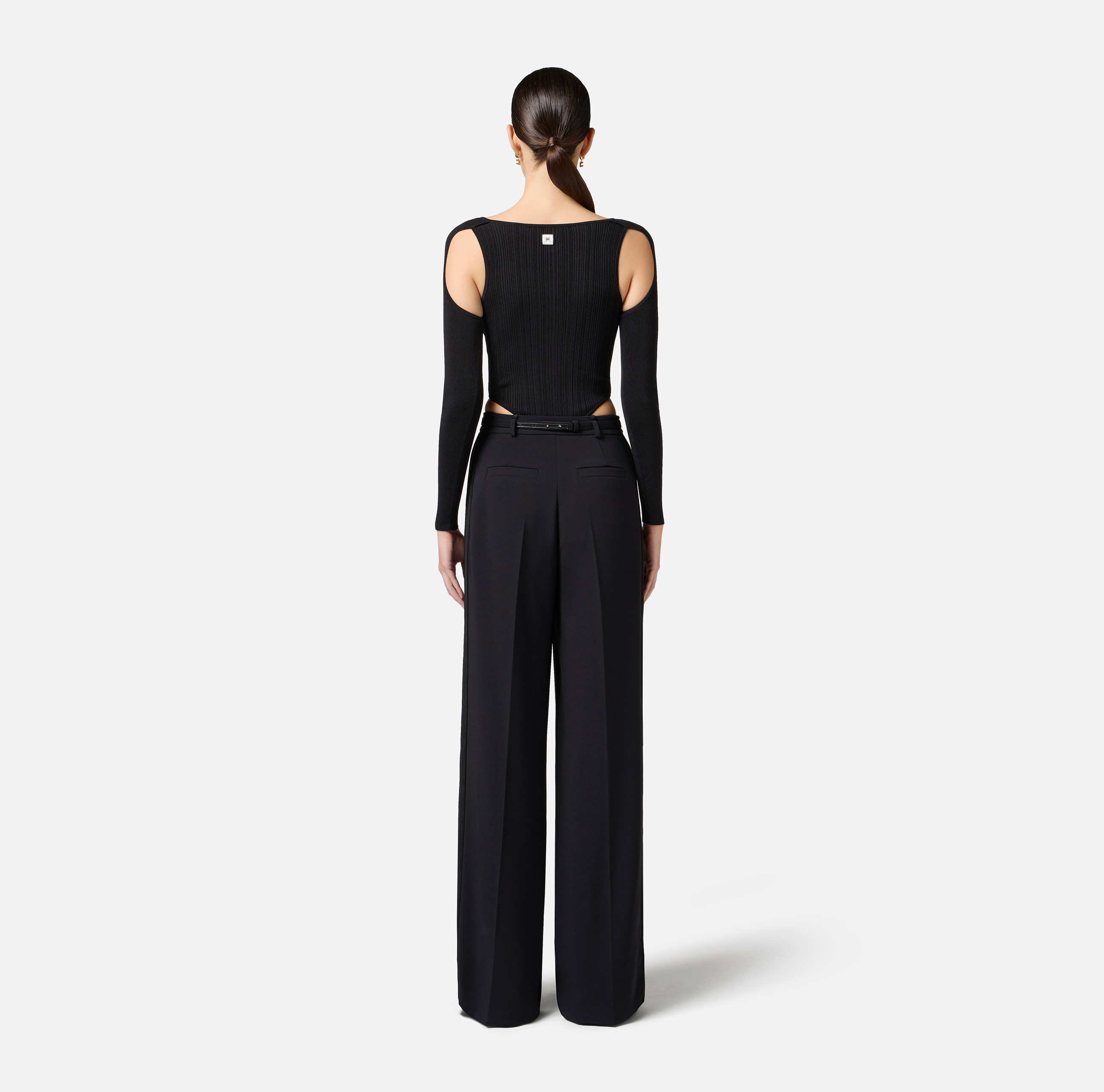 Knit bodysuit with crossover laces | Elisabetta Franchi