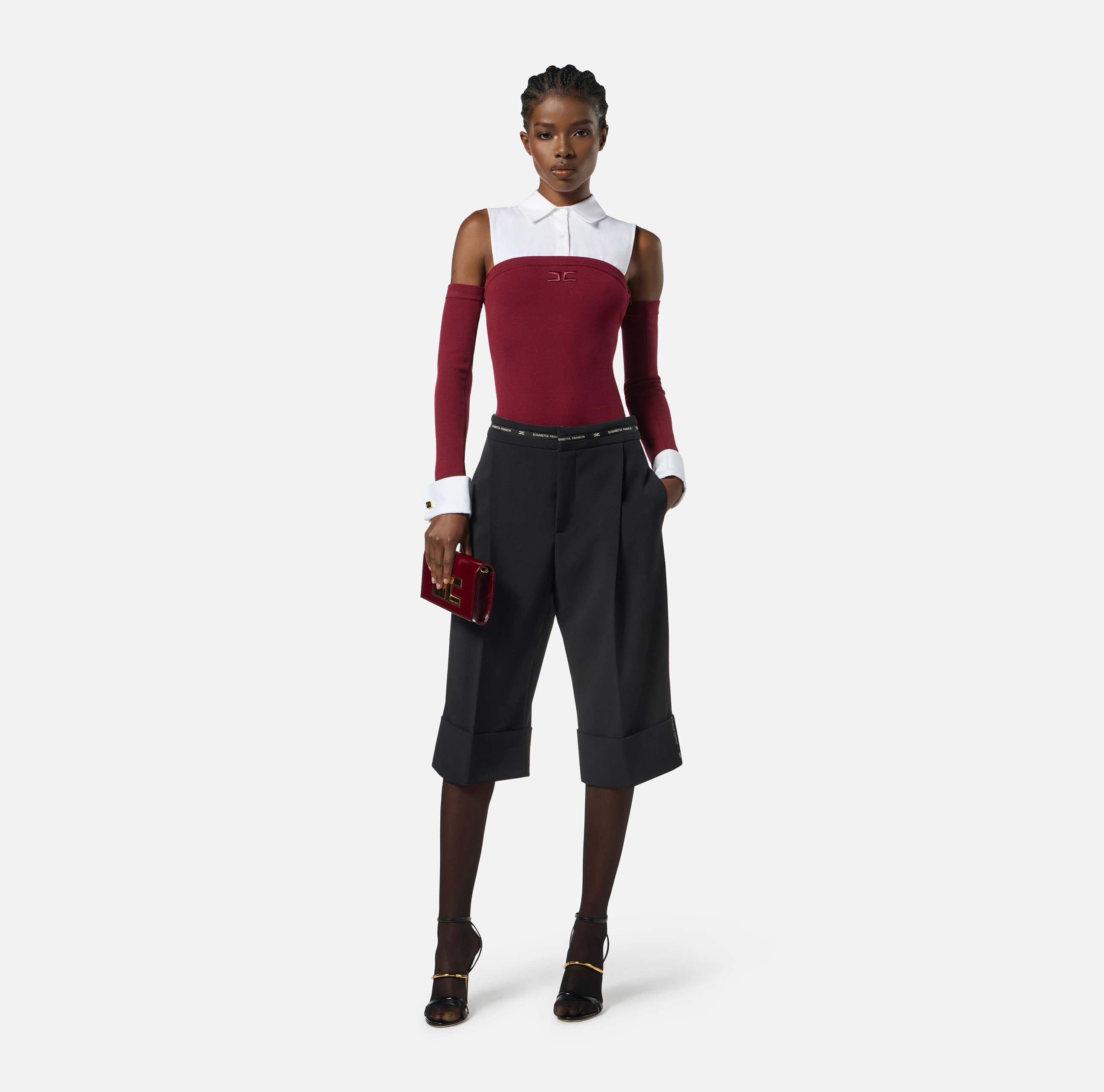 Viscose and cotton poplin knit bodysuit | Elisabetta Franchi
