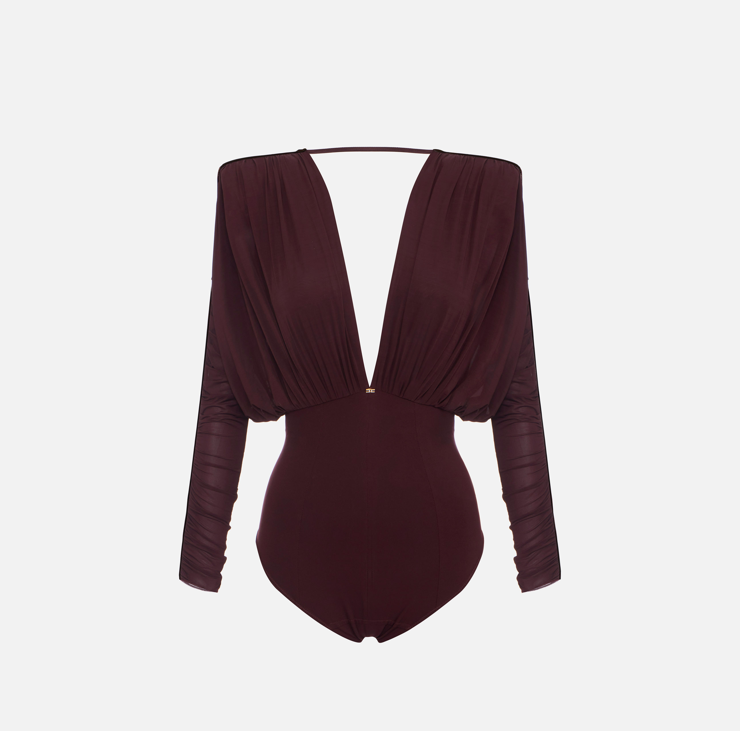 Stretch jersey bodysuit with draping | Elisabetta Franchi