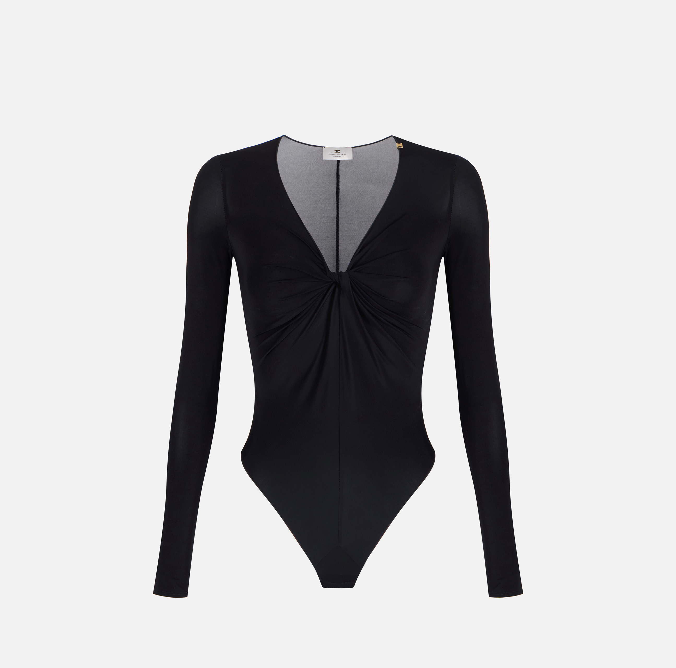 Crêpe jersey bodysuit with draping | Elisabetta Franchi