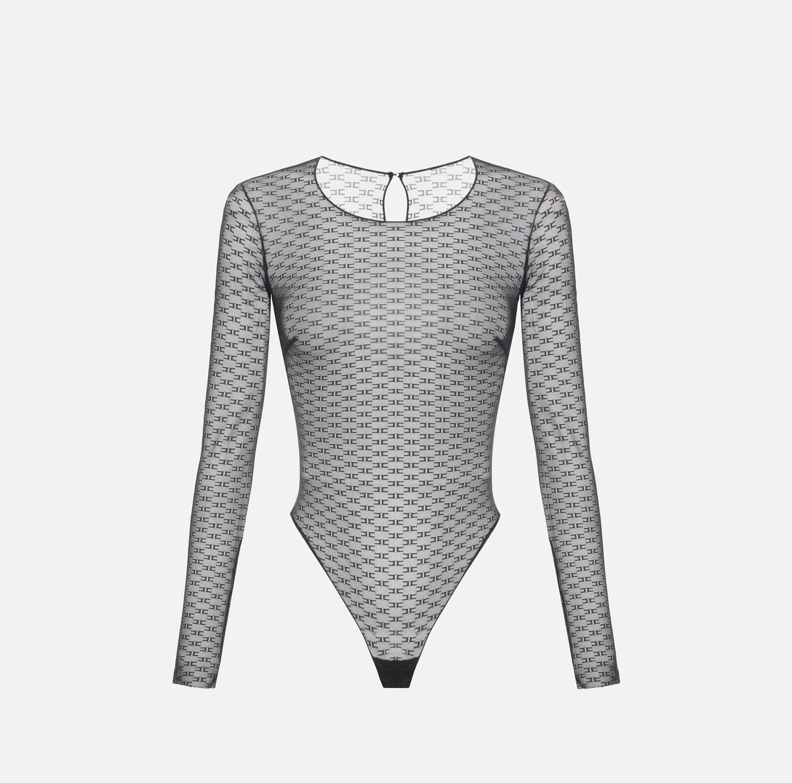 Monogram tulle bodysuit | Elisabetta Franchi