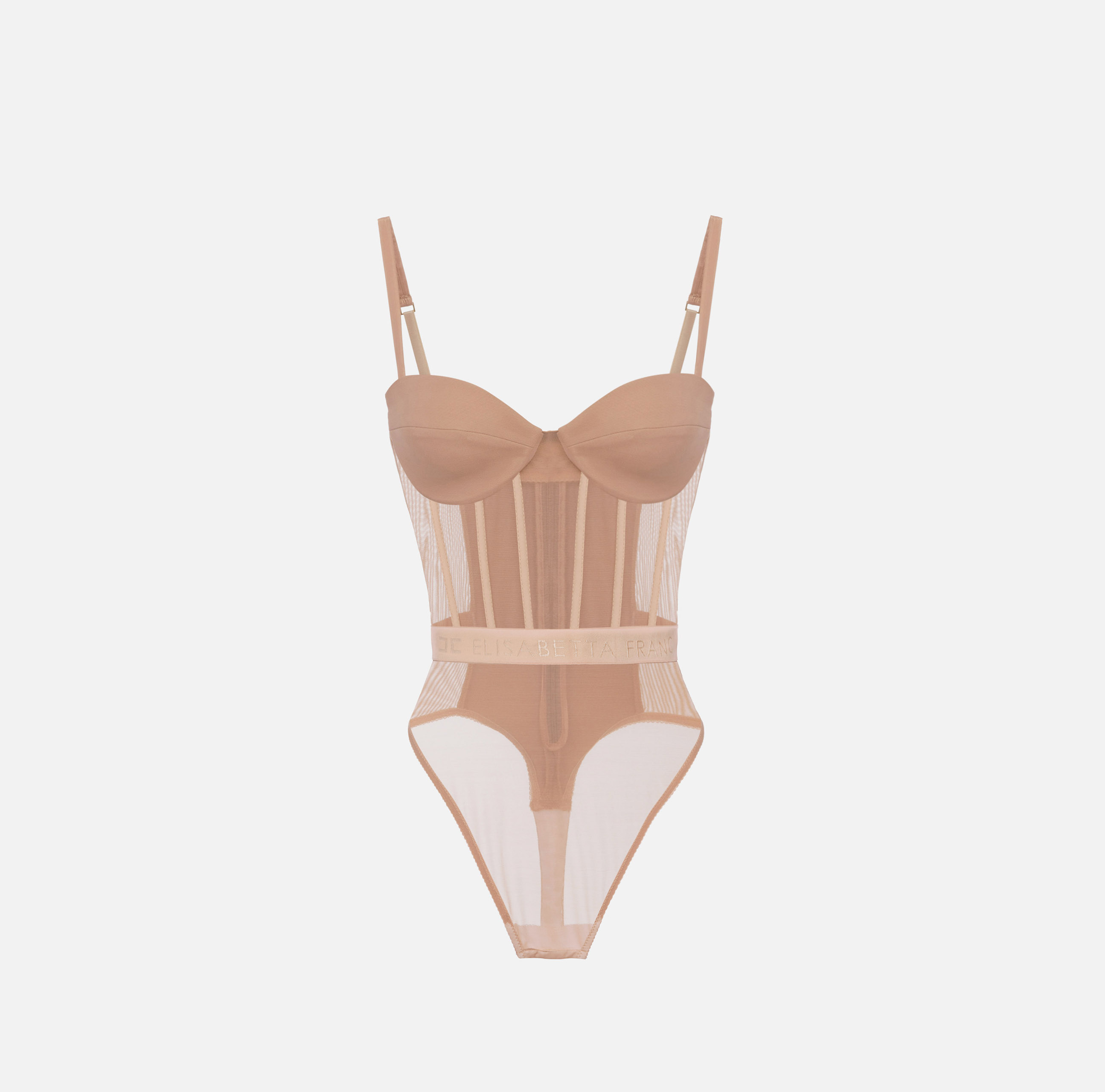 Bodysuit in crêpe and tulle fabrics | Elisabetta Franchi