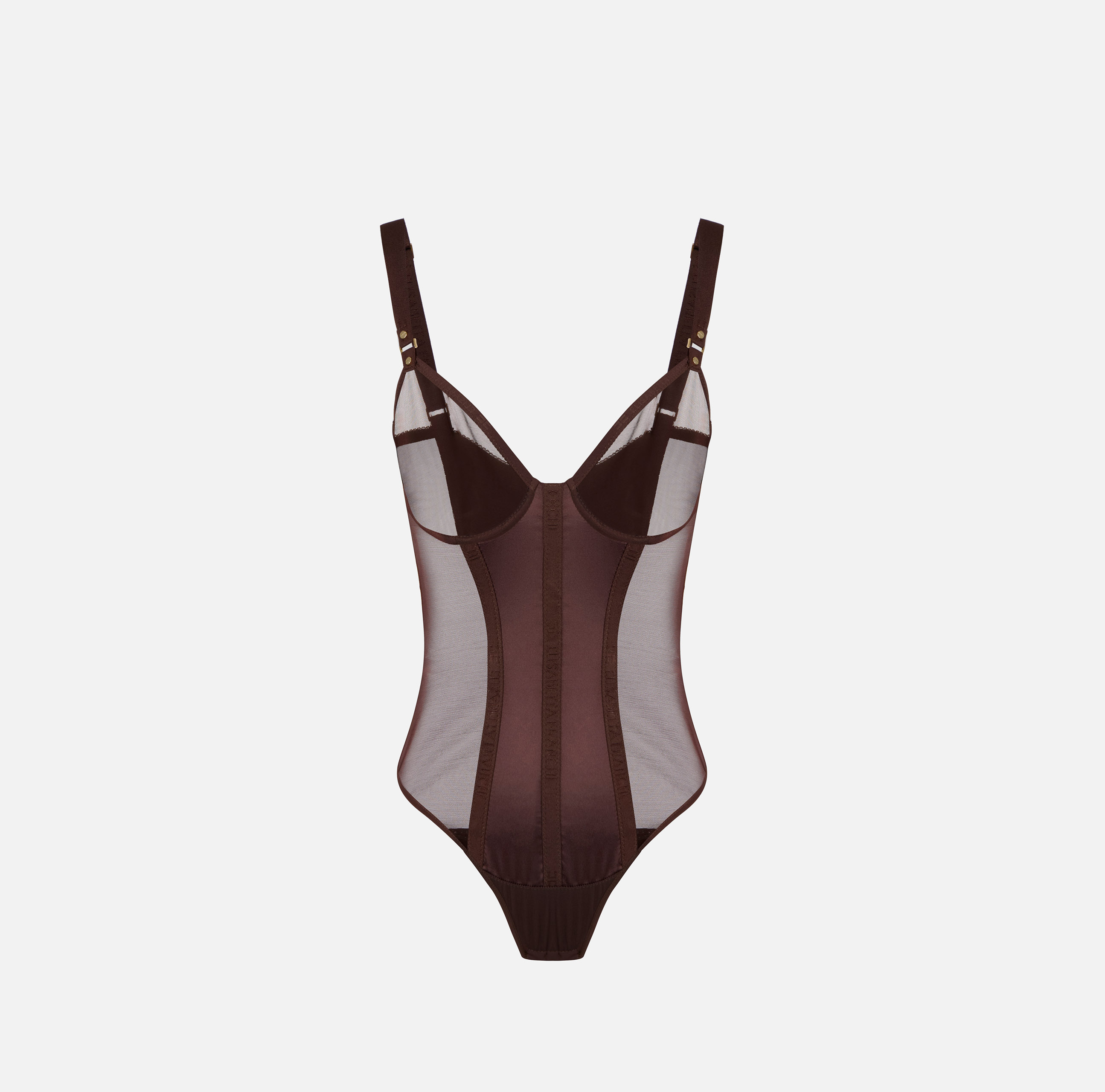 Bodysuit in stretch tulle and satin fabric | Elisabetta Franchi