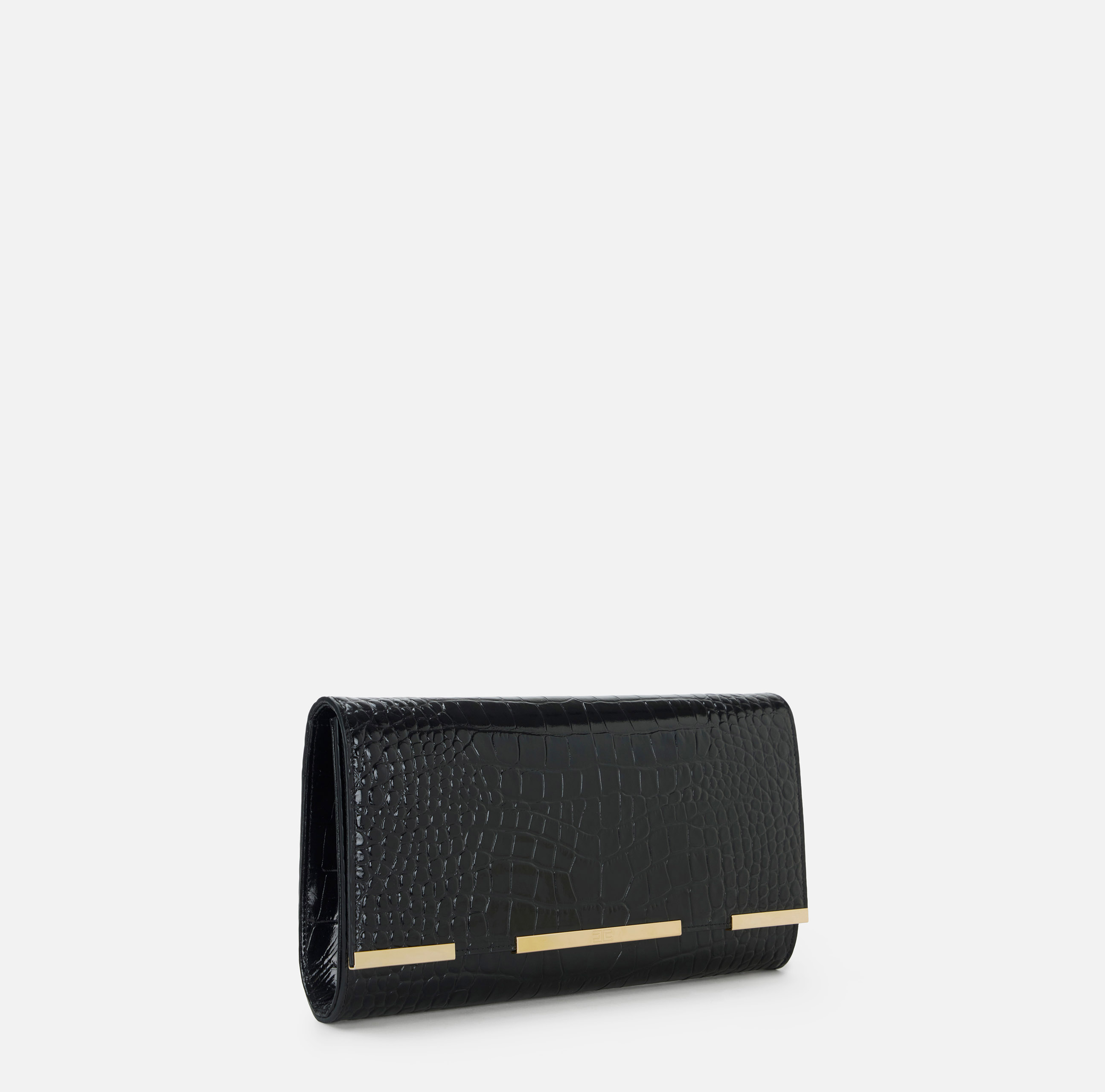 Opéra leather clutch bag with crocodile print, image 5 of 7
