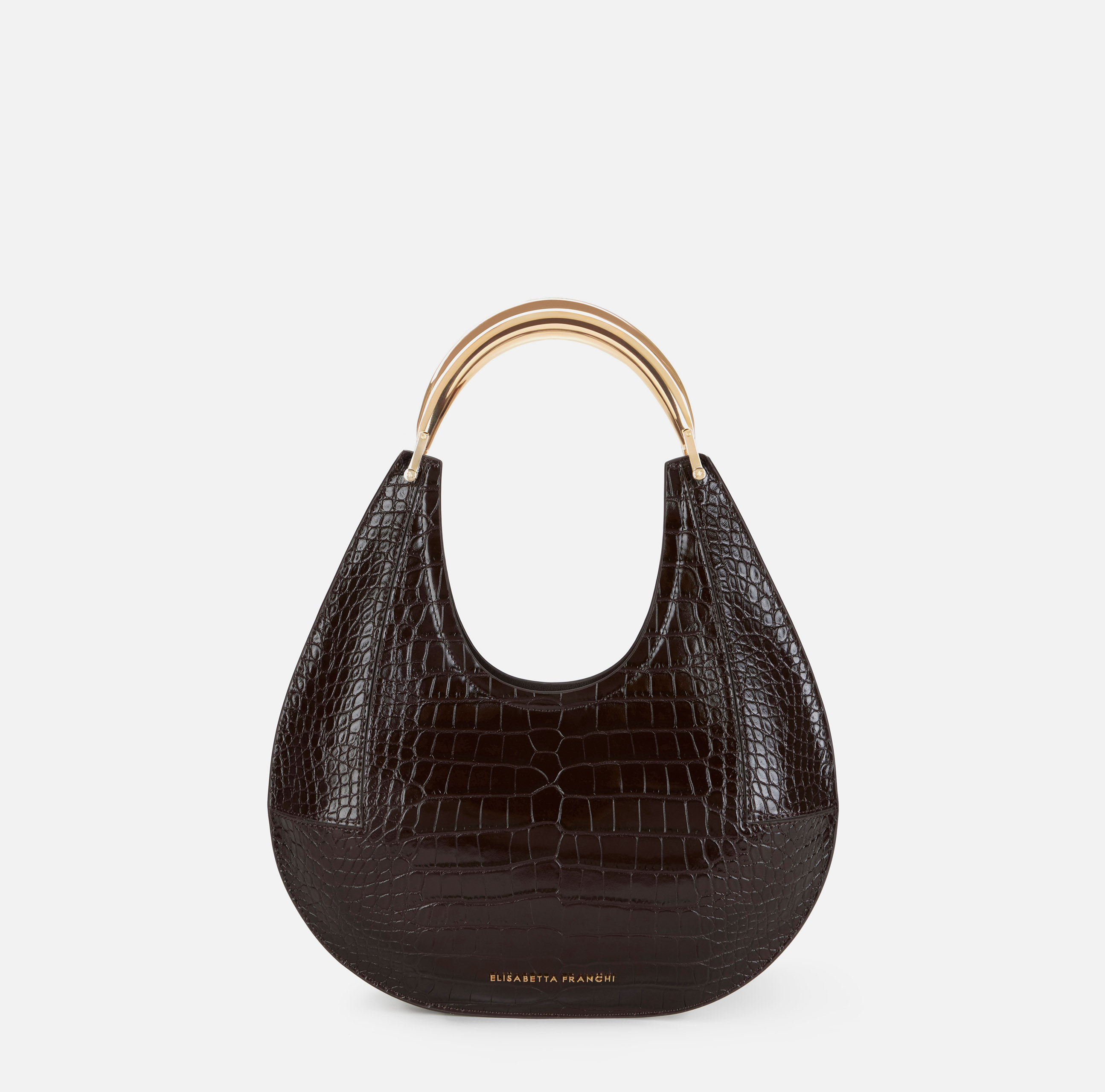 【ELISABETTA FRANCHI】ミニホーボーバッグ レザー ハンドバッグ ELISABETTA FRANCHI】ホーボーバッグ レザー風 ハンドバッグ