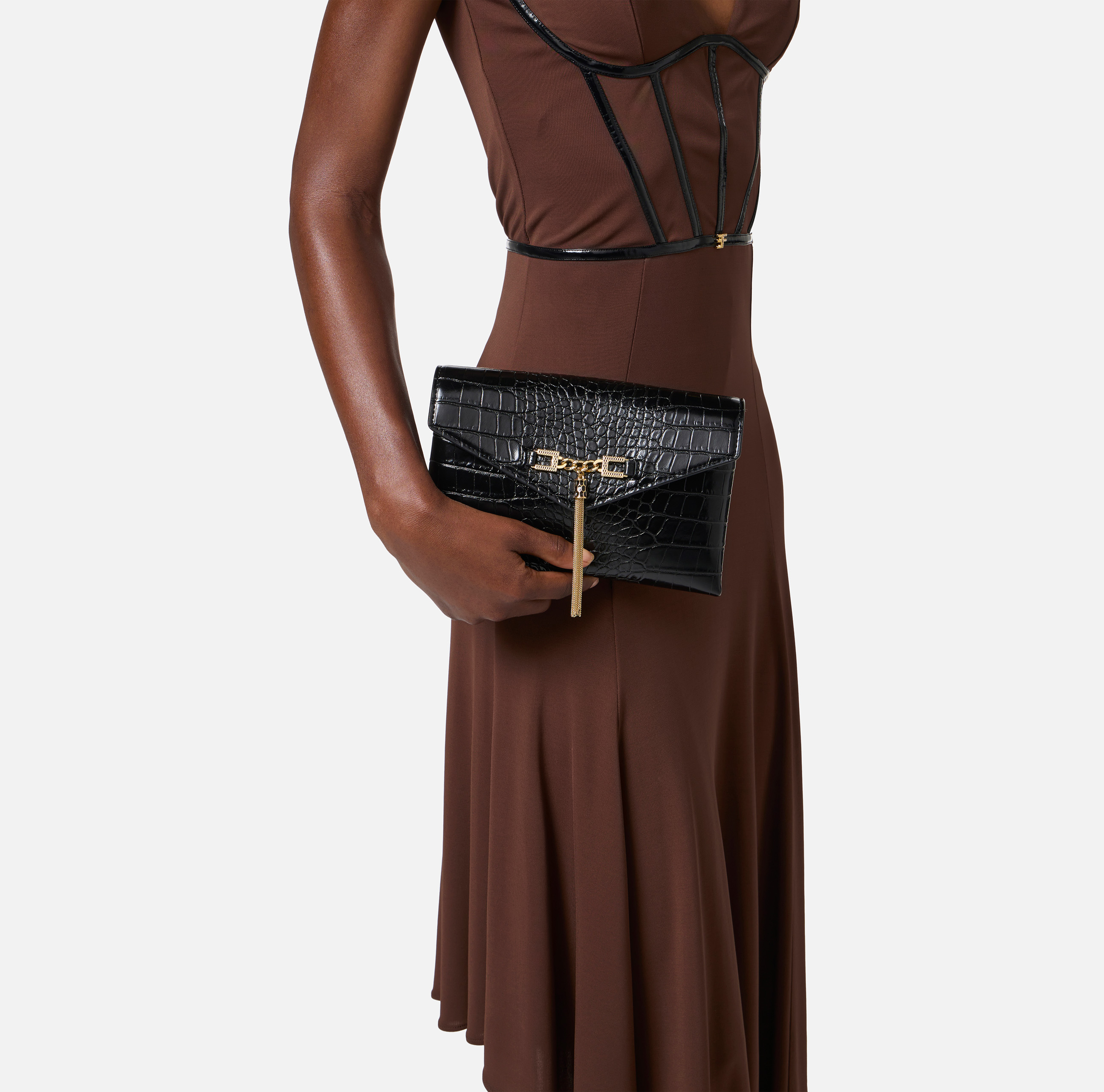 Shoulder bag with groumette chain | Elisabetta Franchi