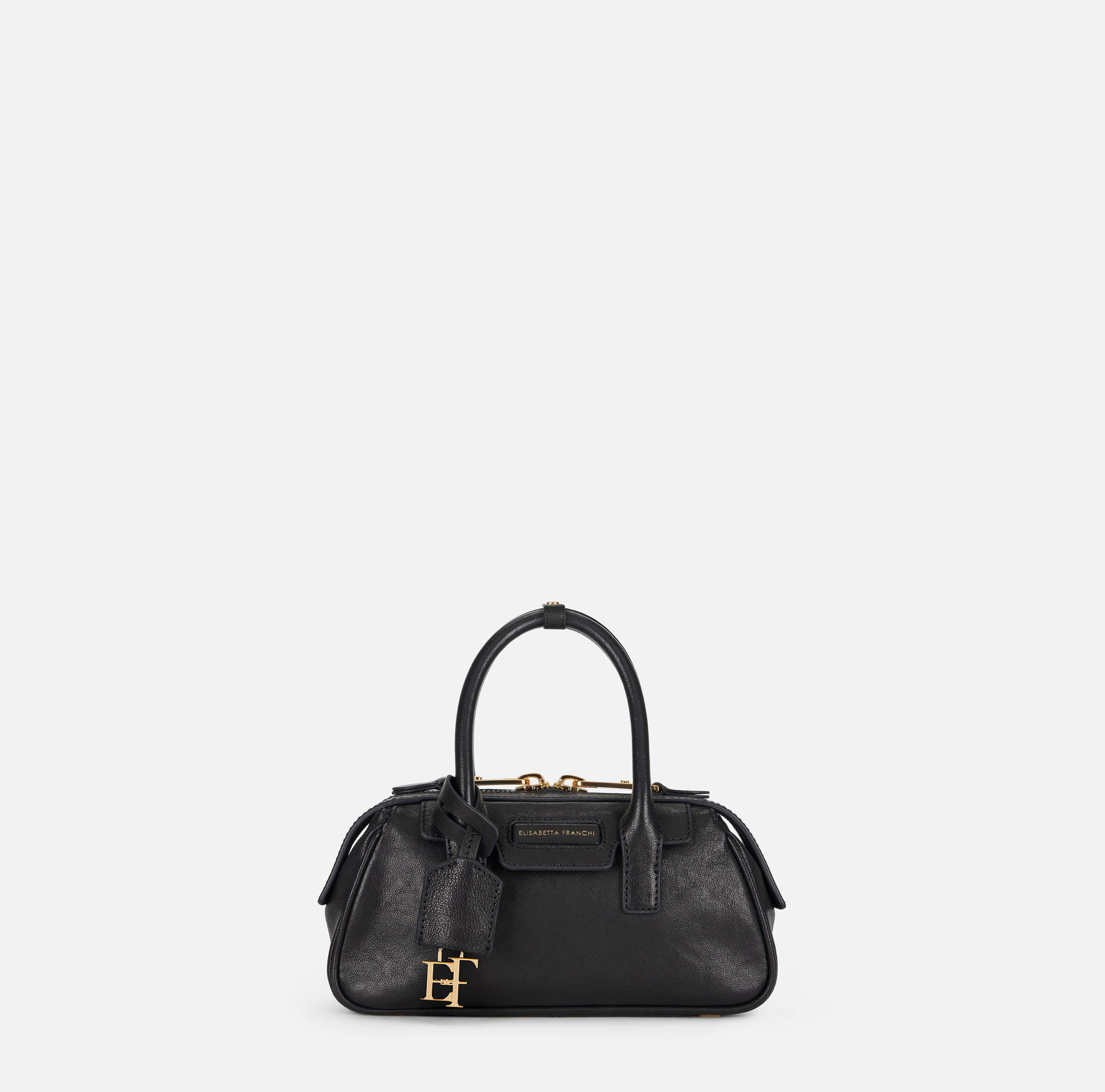 Small Boston bag in leather | Elisabetta Franchi