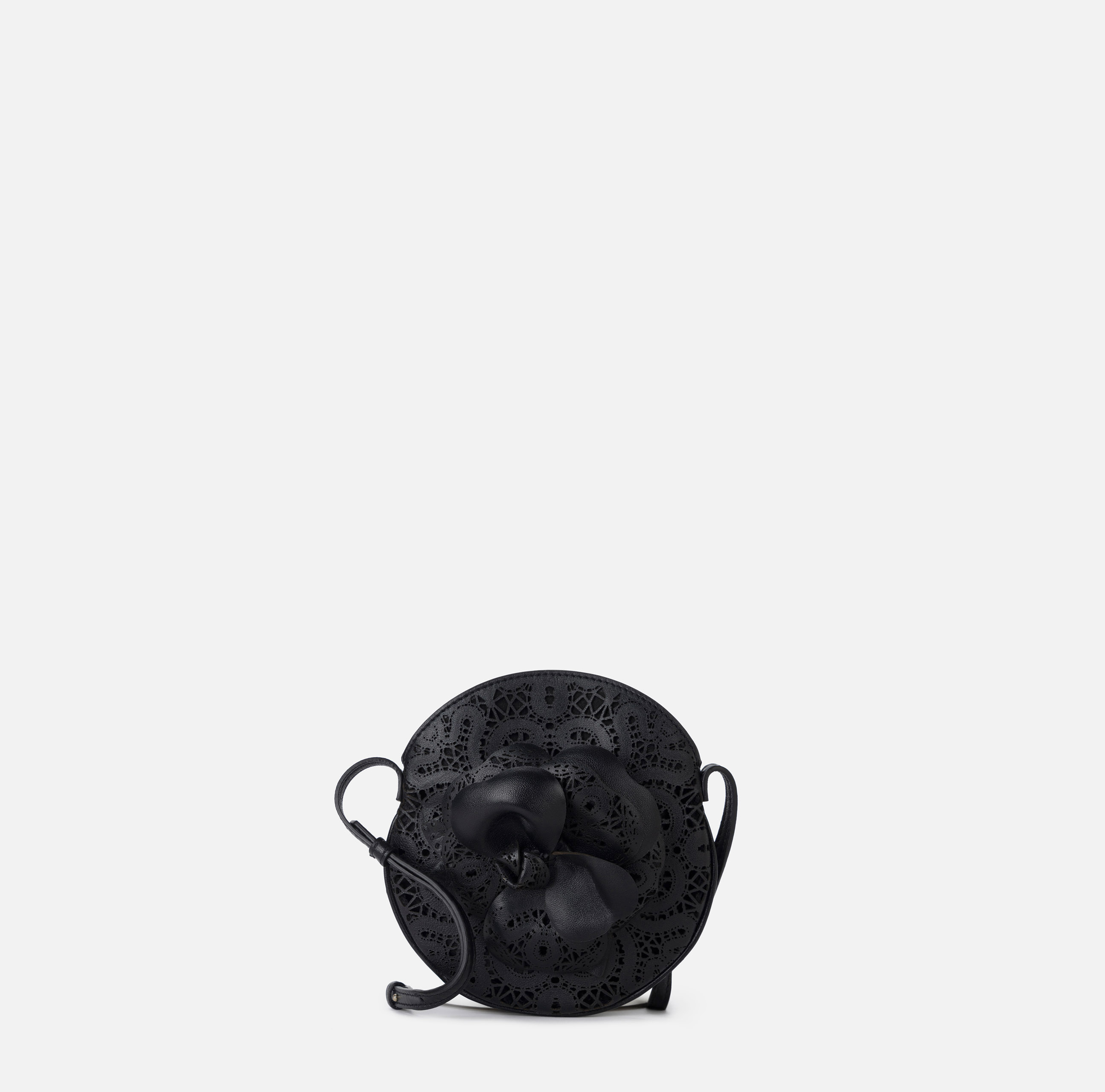 elisabetta franchi Sac à bandoulière en cuir avec fleur brodée