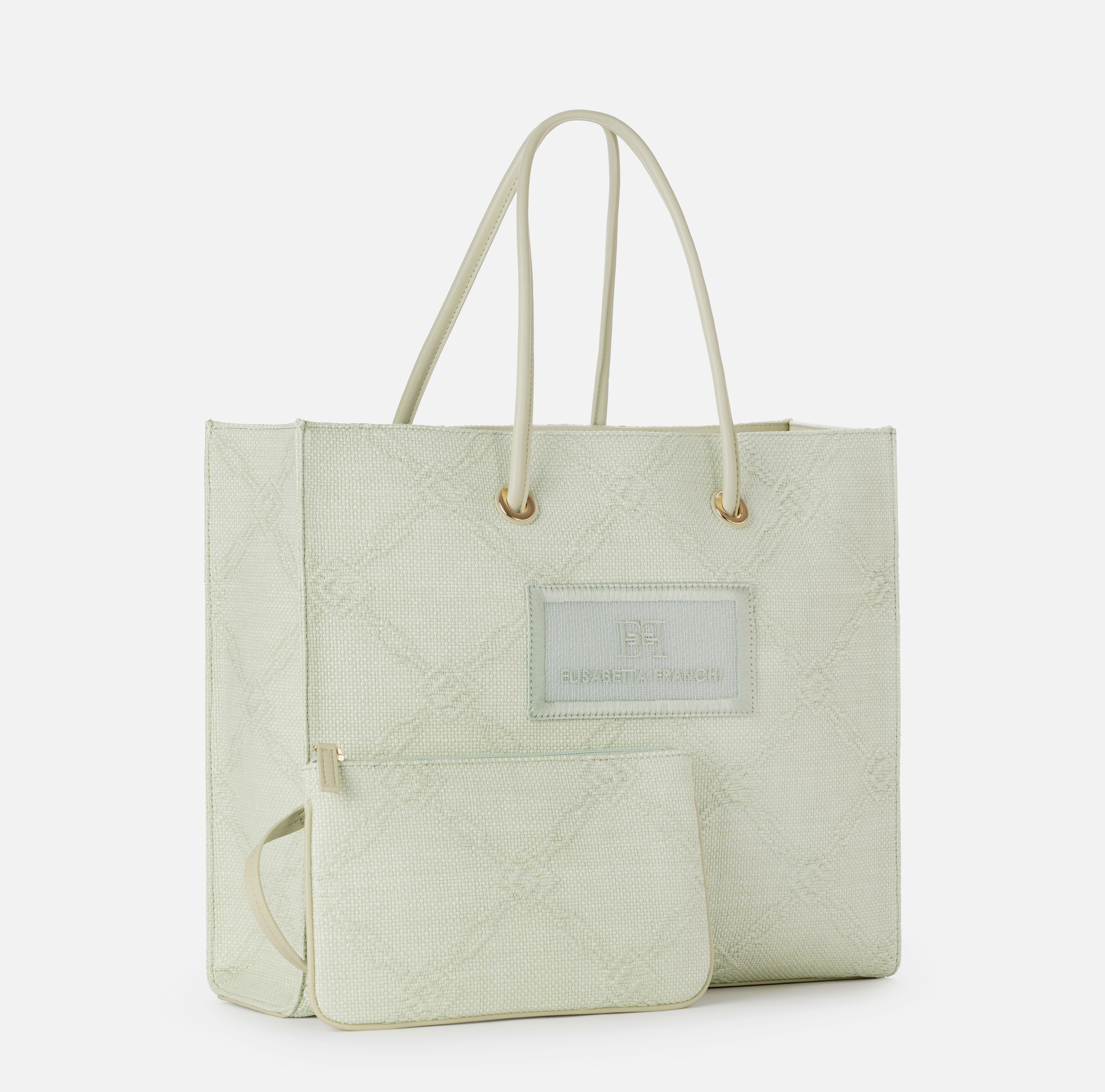 Elisabetta Franchi BS82A52E2110 関税送料込 Large tote bag in jacquard raffia | Elisabetta Franchi