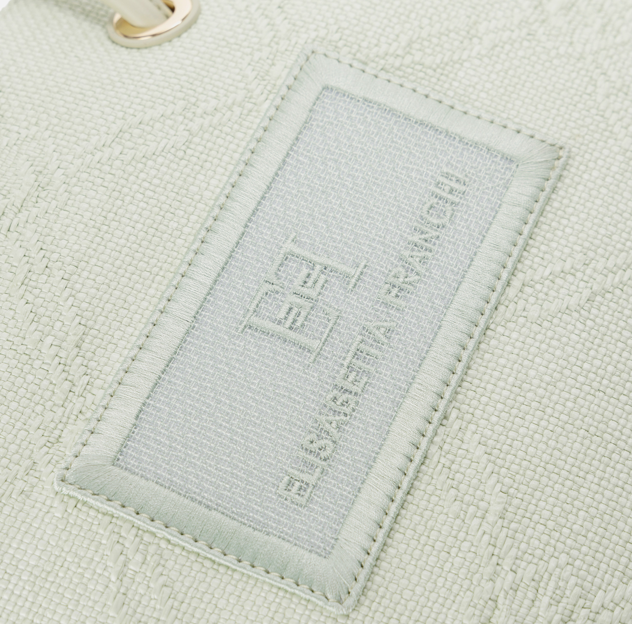 Large tote bag in jacquard raffia | Elisabetta Franchi