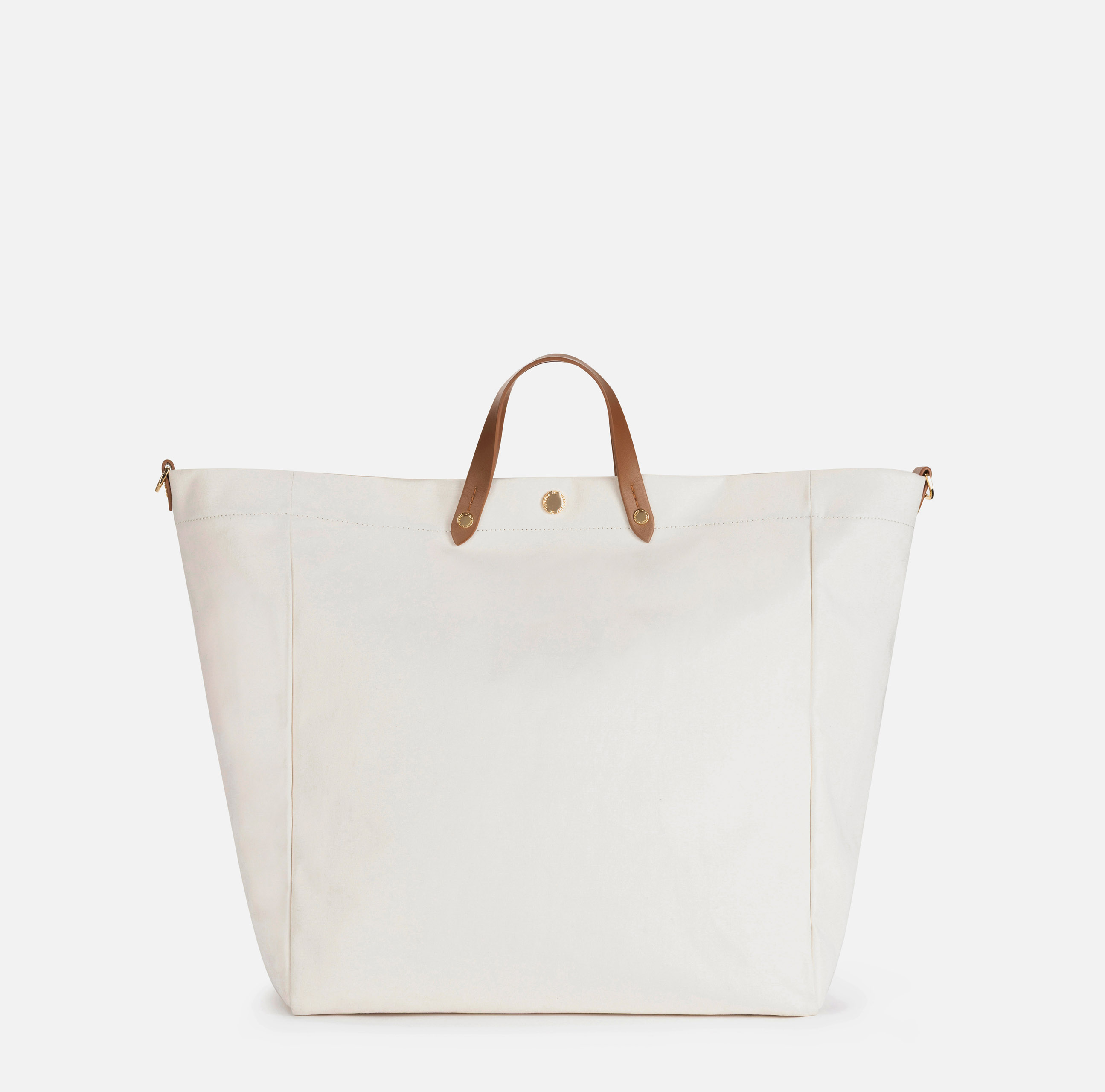 【★完売必至★】ELISABETTA FRANCHI ☆ コットントート Cotton tote with leather-look details | Elisabetta Franchi