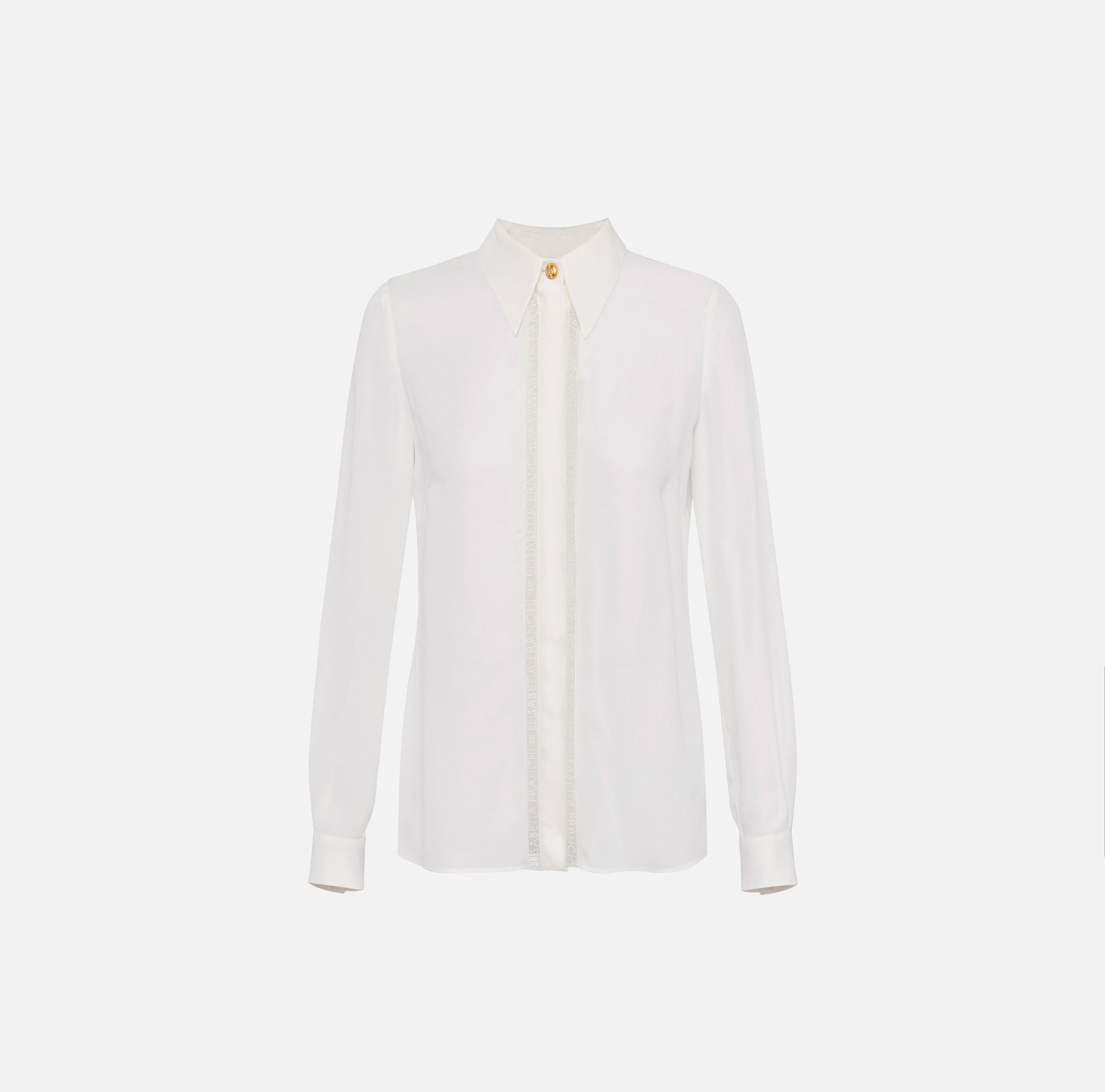 elisabetta franchi Chemise en georgette avec bandes lettrage