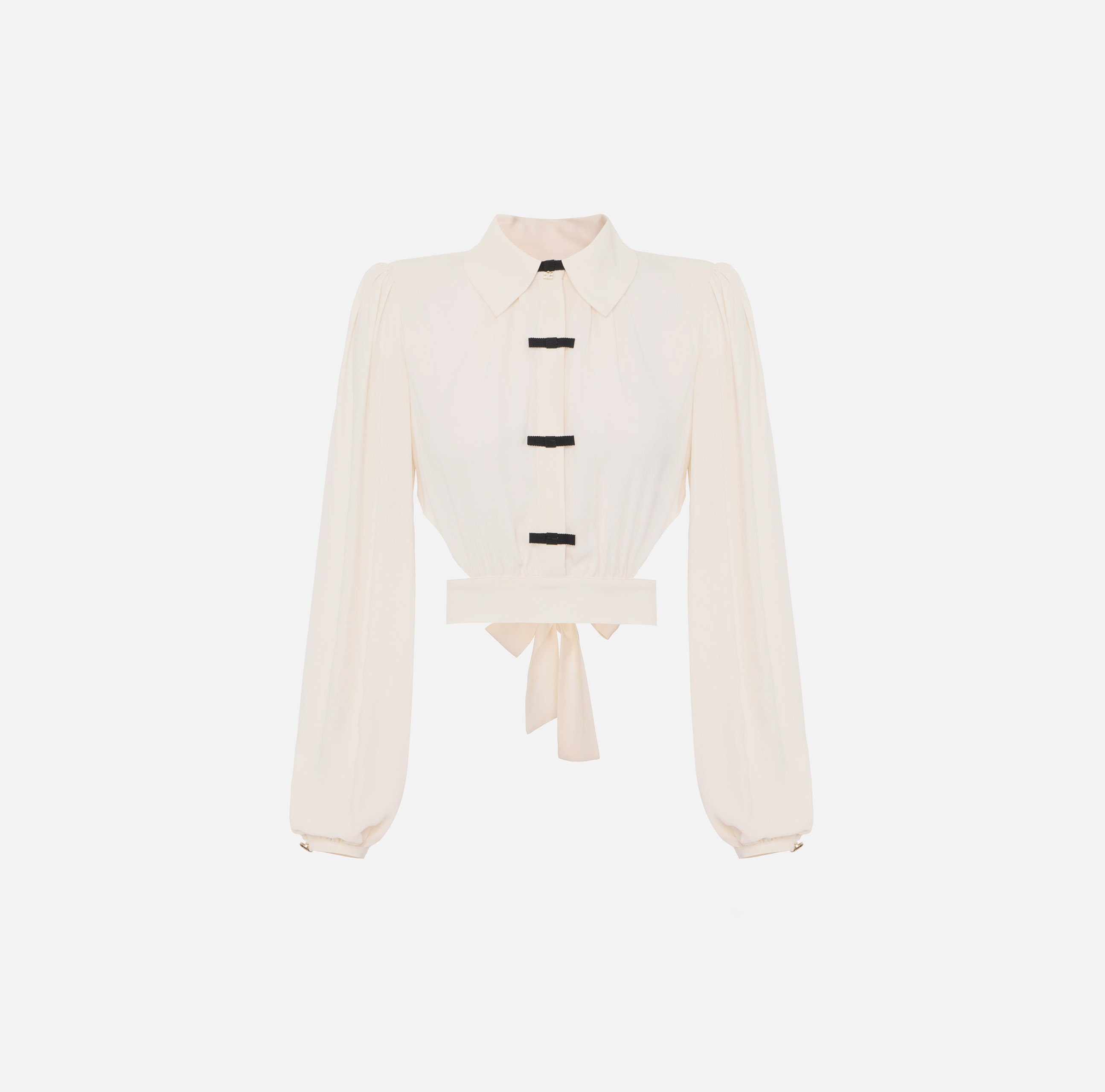 elisabetta franchi Chemise en georgette avec nœuds en satin