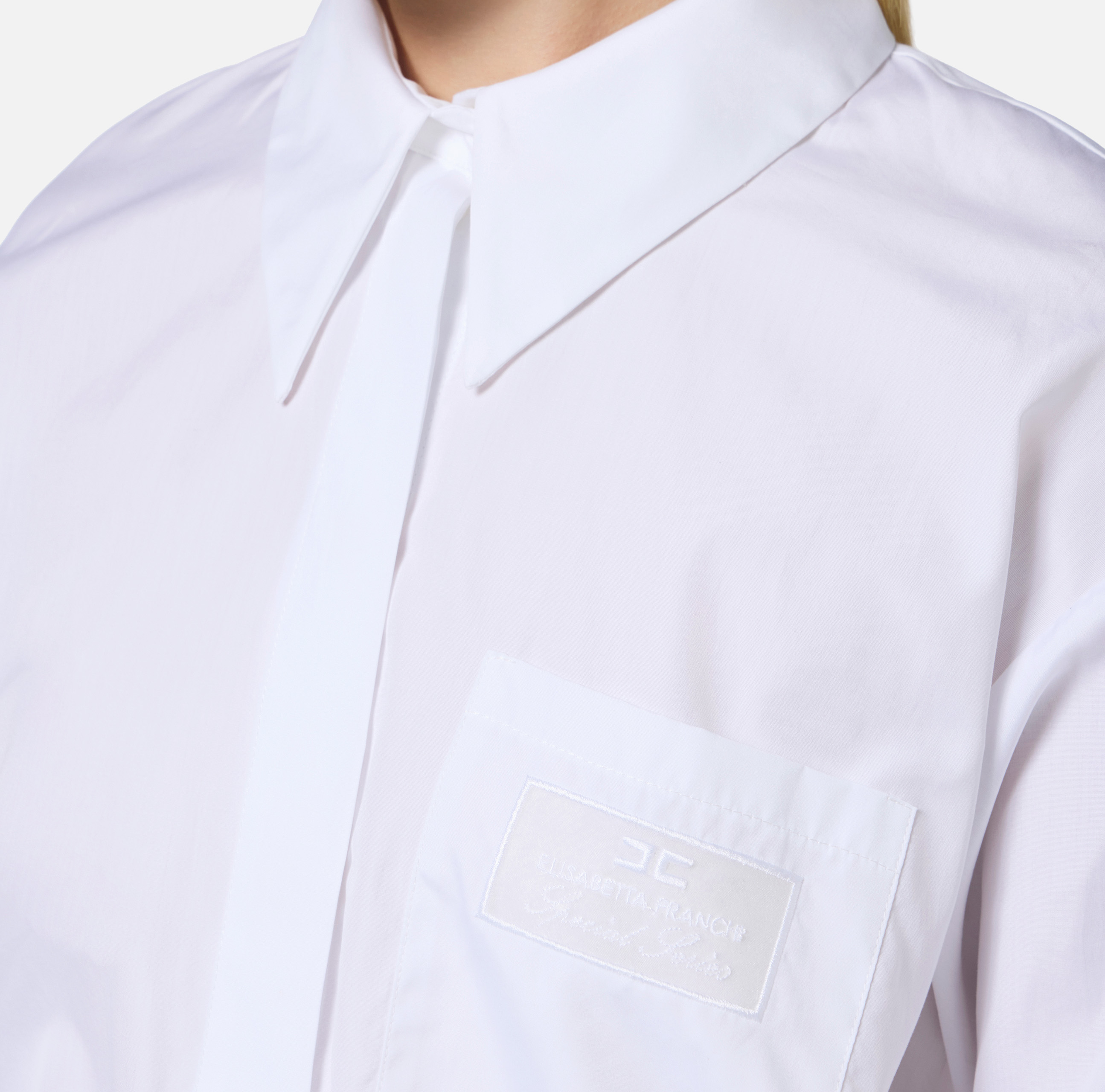 Poplin shirt with embroidered breast pocket | Elisabetta Franchi