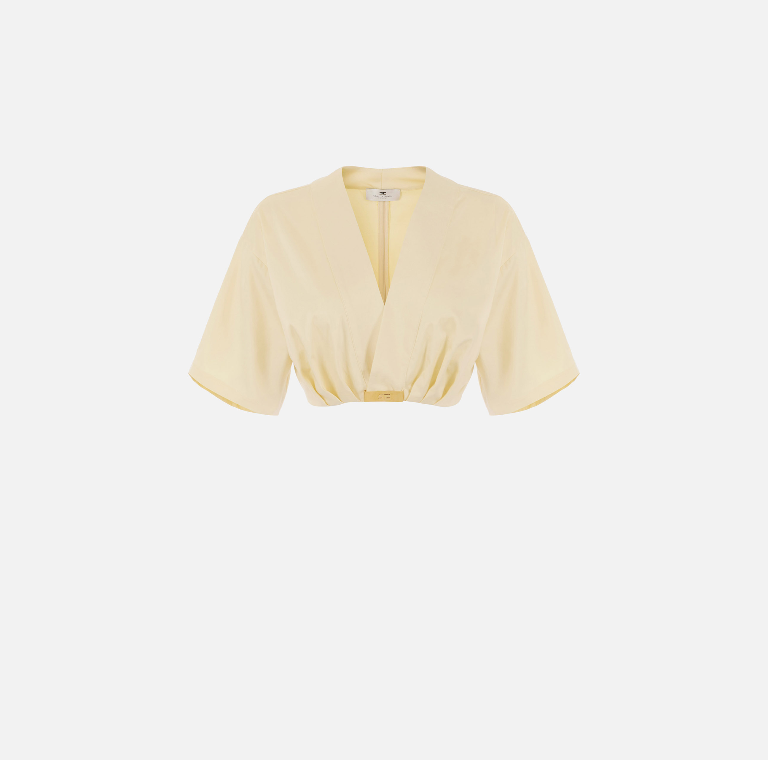 Stretch cotton top with logo detail | Elisabetta Franchi