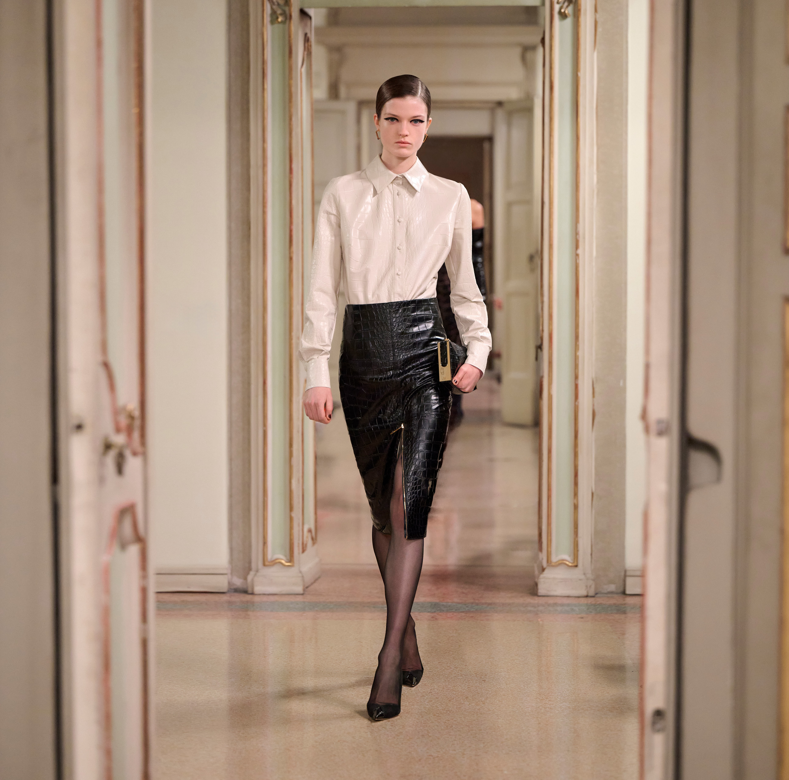 Elisabetta Franchi オフショル 花柄 ドッキング トップス Elisabetta Franchi オフショル 花柄 ドッキング トップス