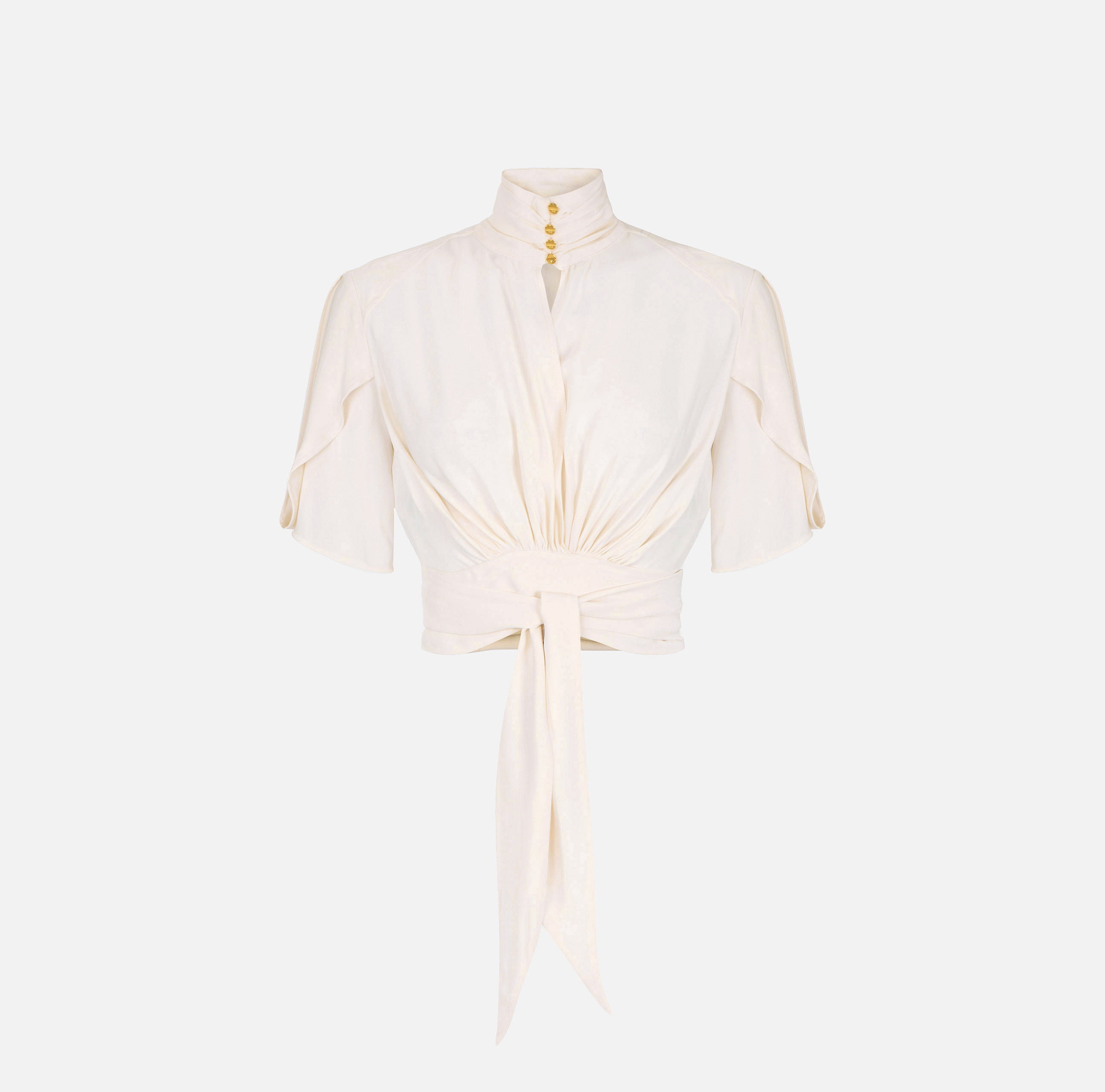 ELISABETTA FRANCHI パフスリーブショートシャツ Cropped Shirts | Elisabetta Franchi