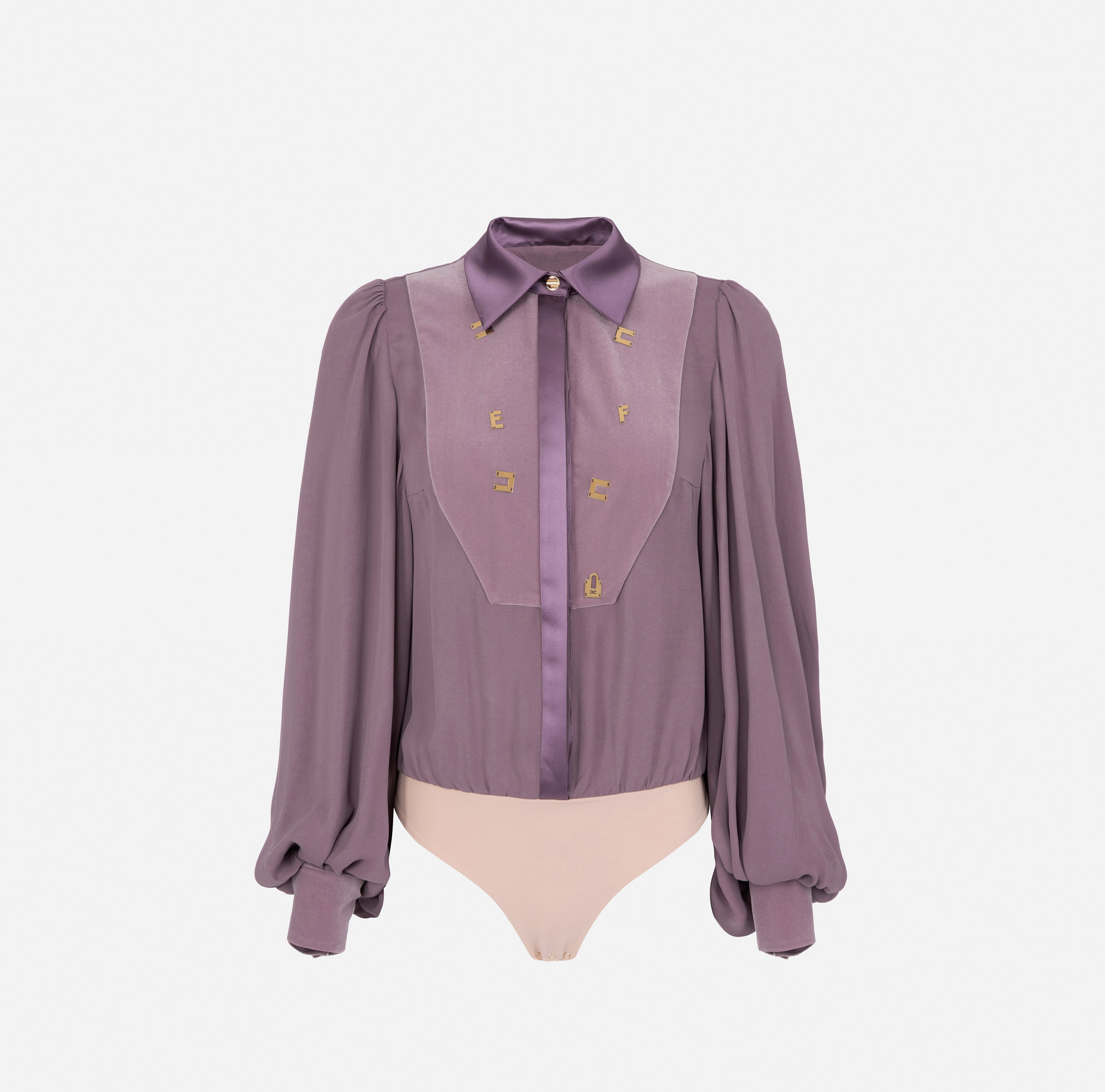 ELISABETTA FRANCHI: shirt dress with monogram print - Lavander