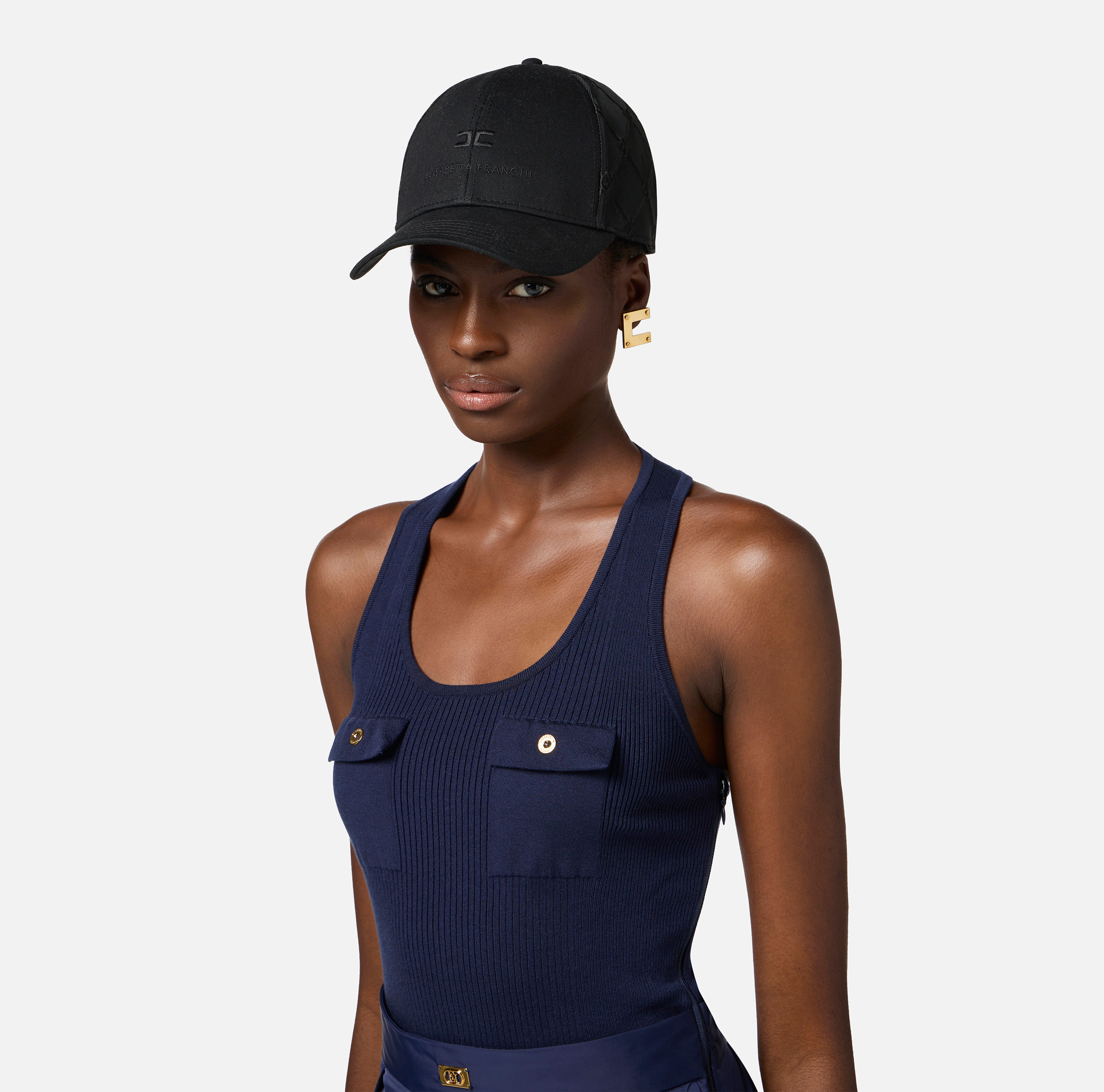 ハット ELISABETTA FRANCHI Woman Hat Blue CL06F DC8 Elisabetta Franchi Gloves and Hats for Women