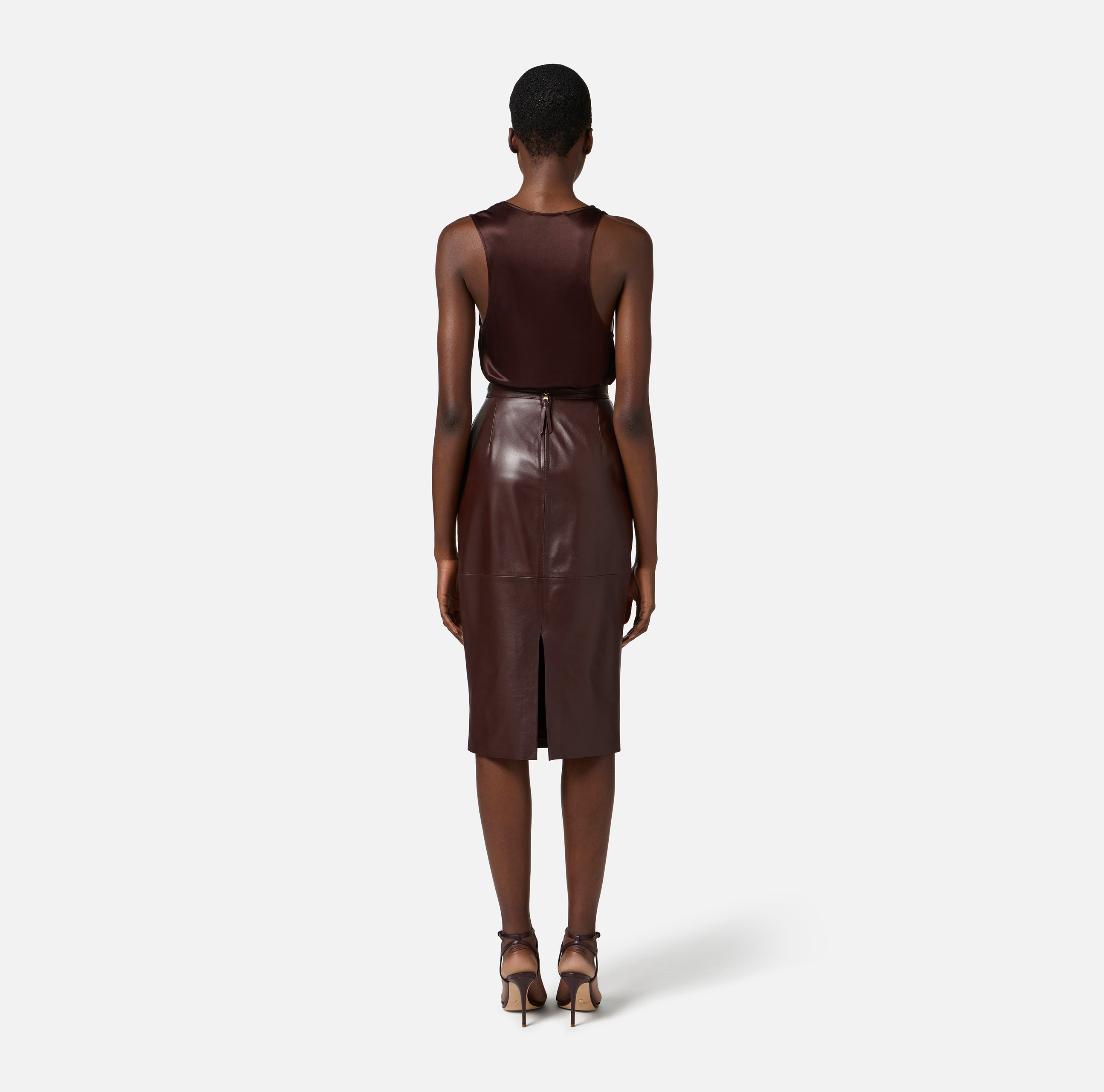 【ELISABETTA FRANCHI】フラワー ダッシェス サテン ドレ Elisabetta Franchi/エリザベッタ フランキ｜サテン ミディ