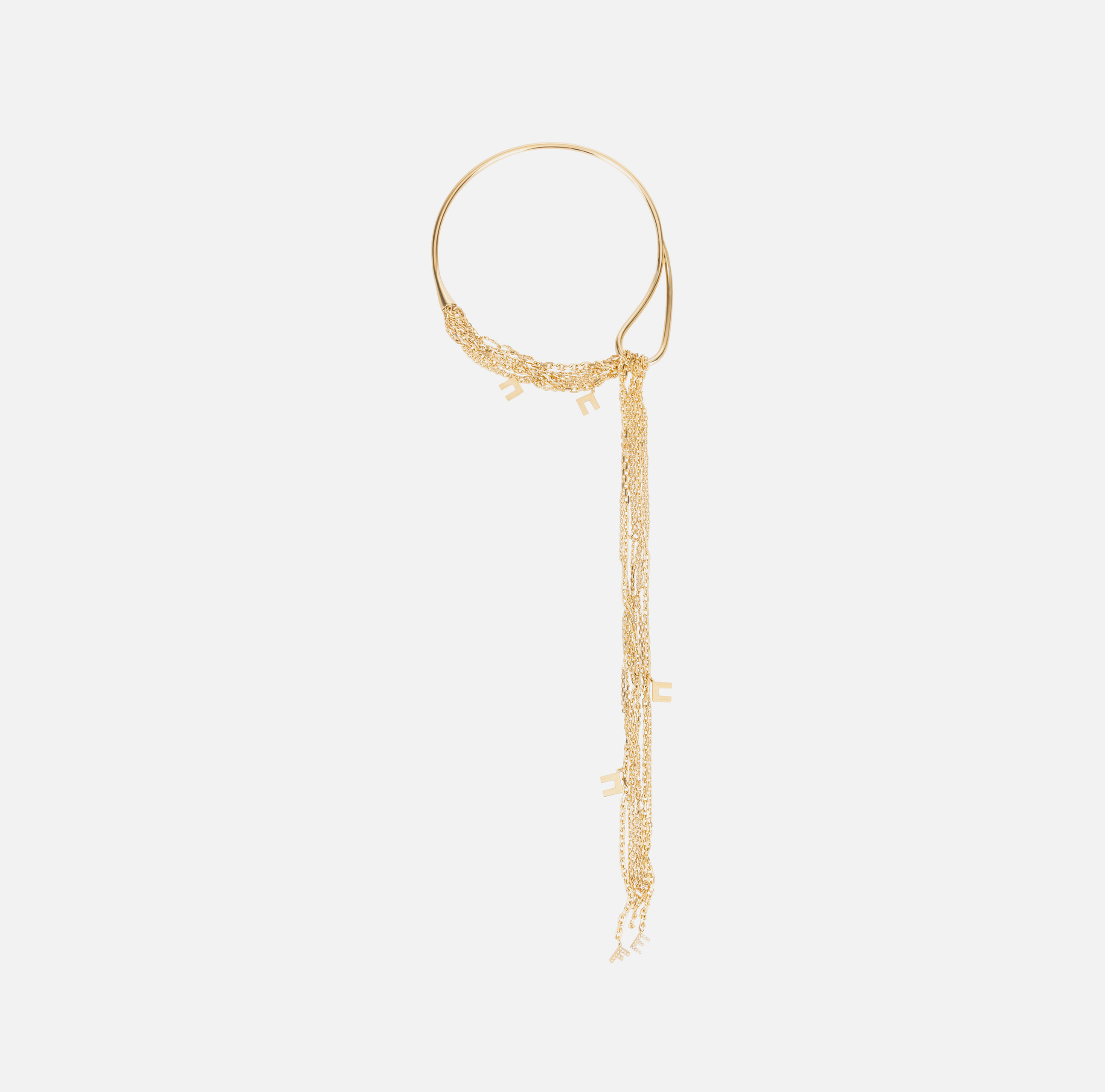 elisabetta franchi Collier en métal avec chaînes pendantes et breloques