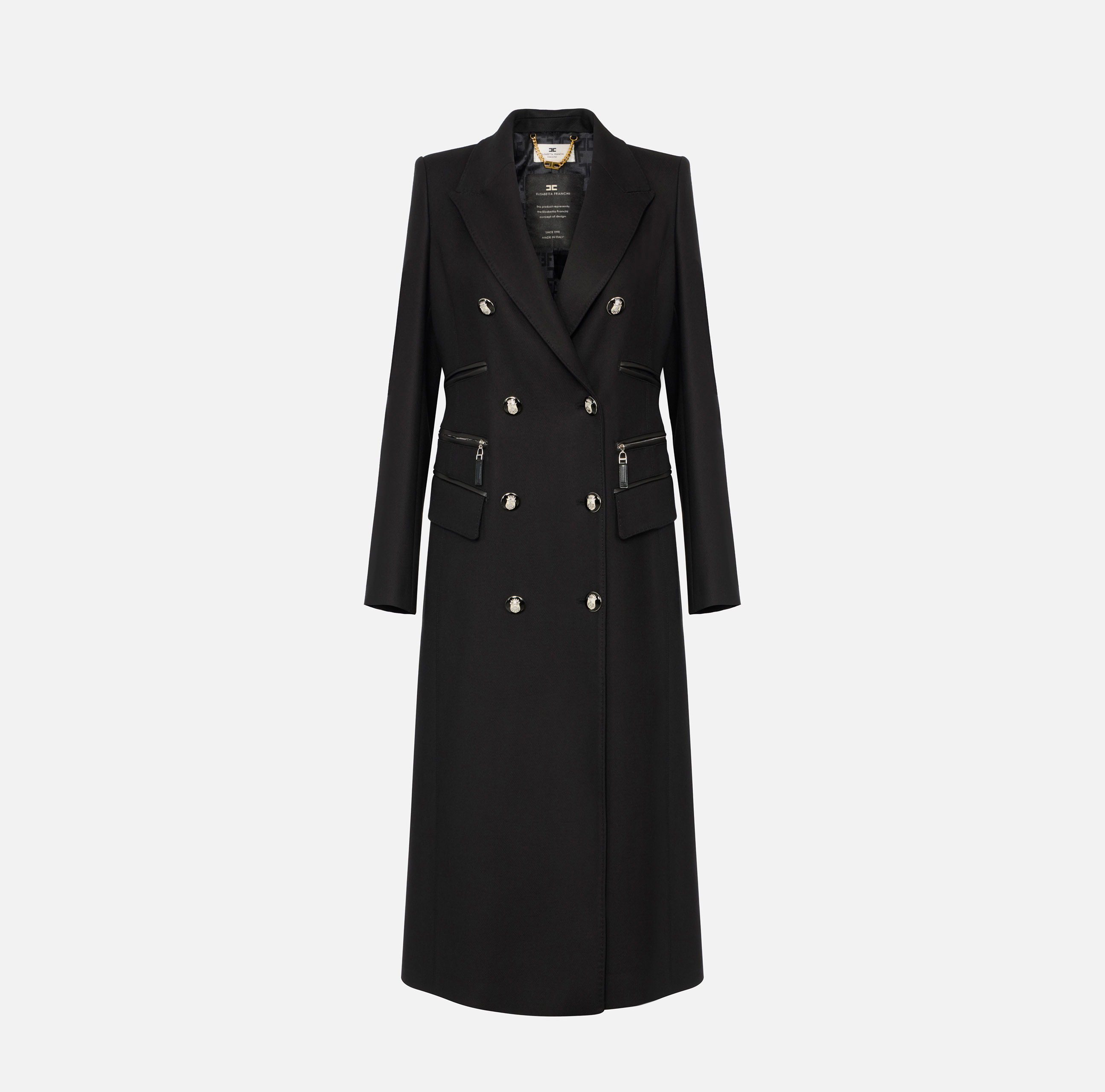 Coat in double layer crêpe fabric | Elisabetta Franchi