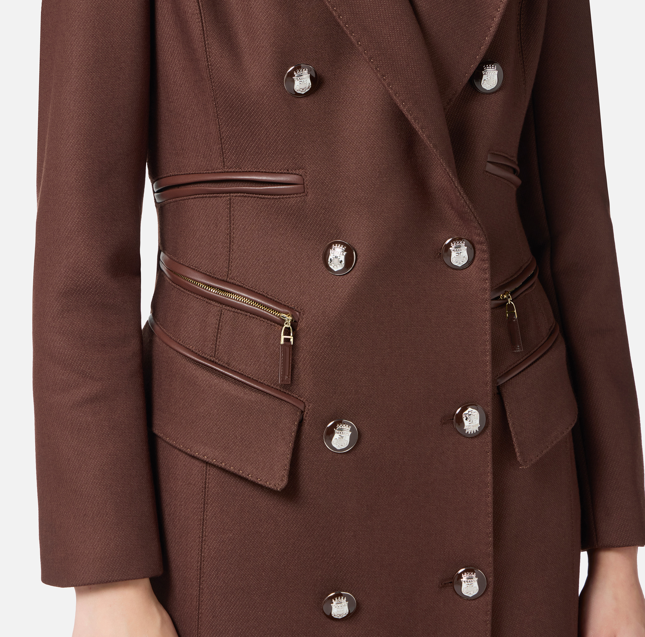 スーツ ELISABETTA FRANCHI Women Outer GI08646E2 032 Brown Elisabetta Franchi Jackets and suits – Khloefemme
