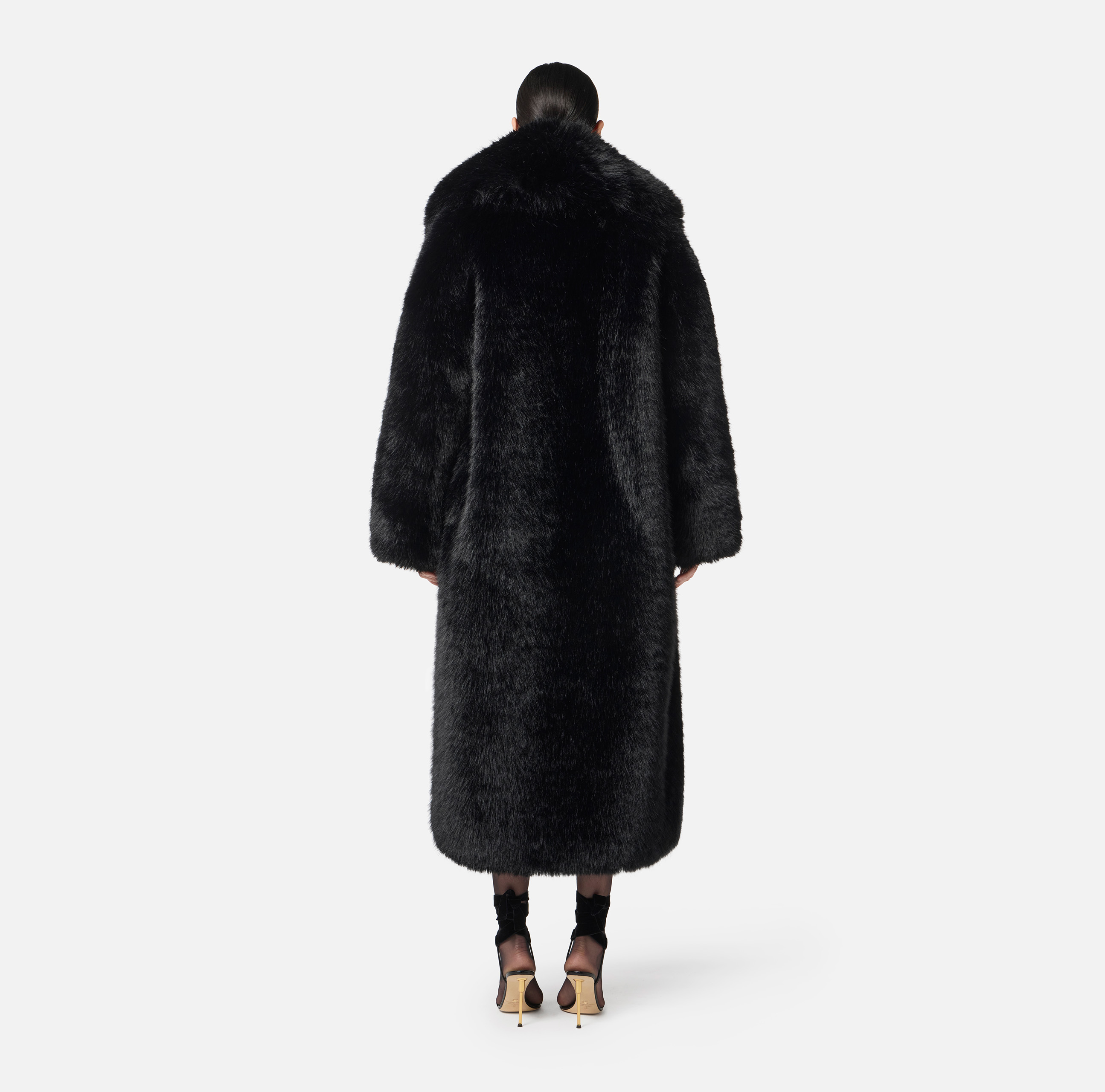 Coat with fur-effect texture | Elisabetta Franchi