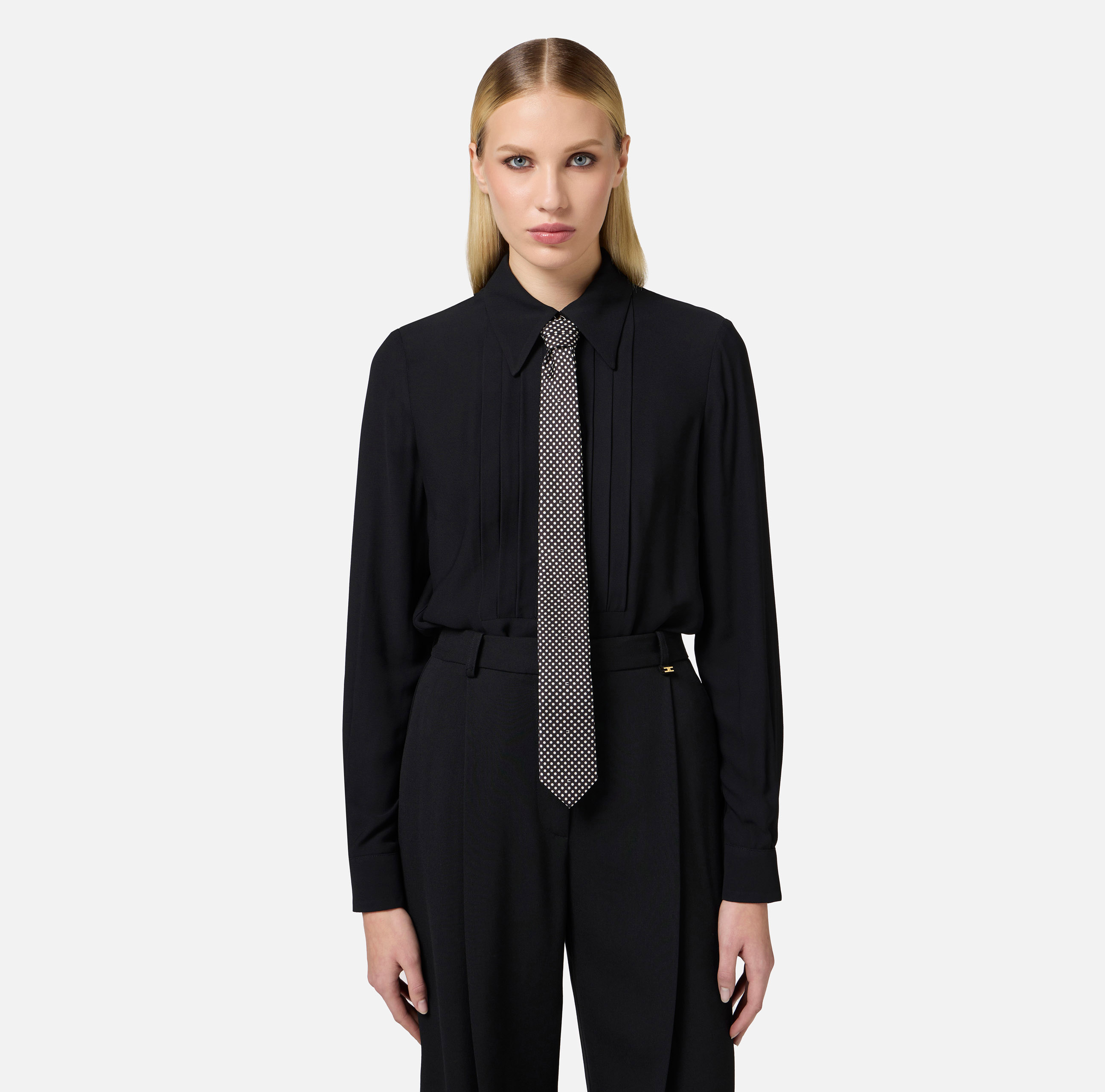 Tie in synthetic material with polka dot print | Elisabetta