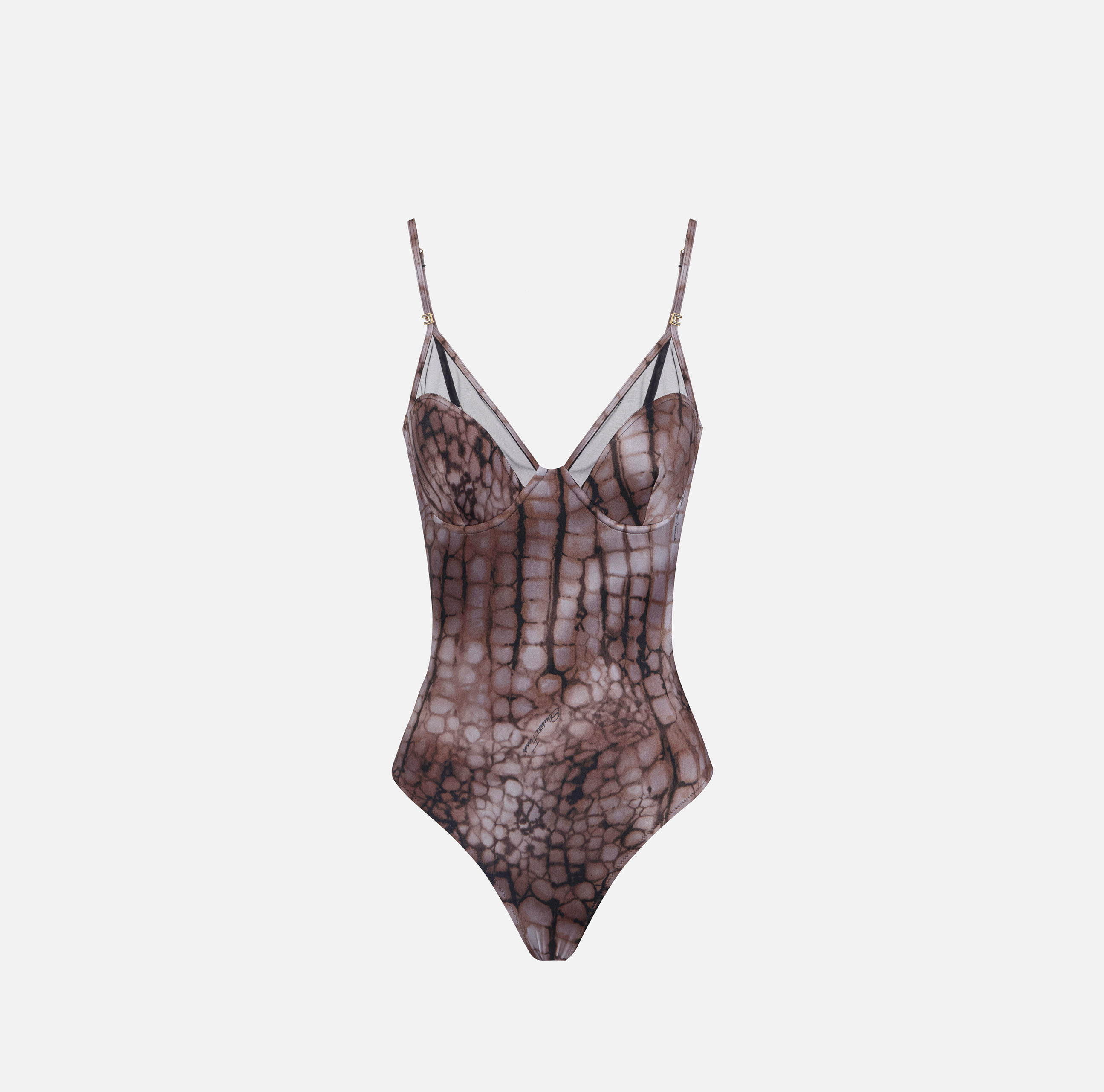 One-piece swimsuit with alligator print | Elisabetta Franchi