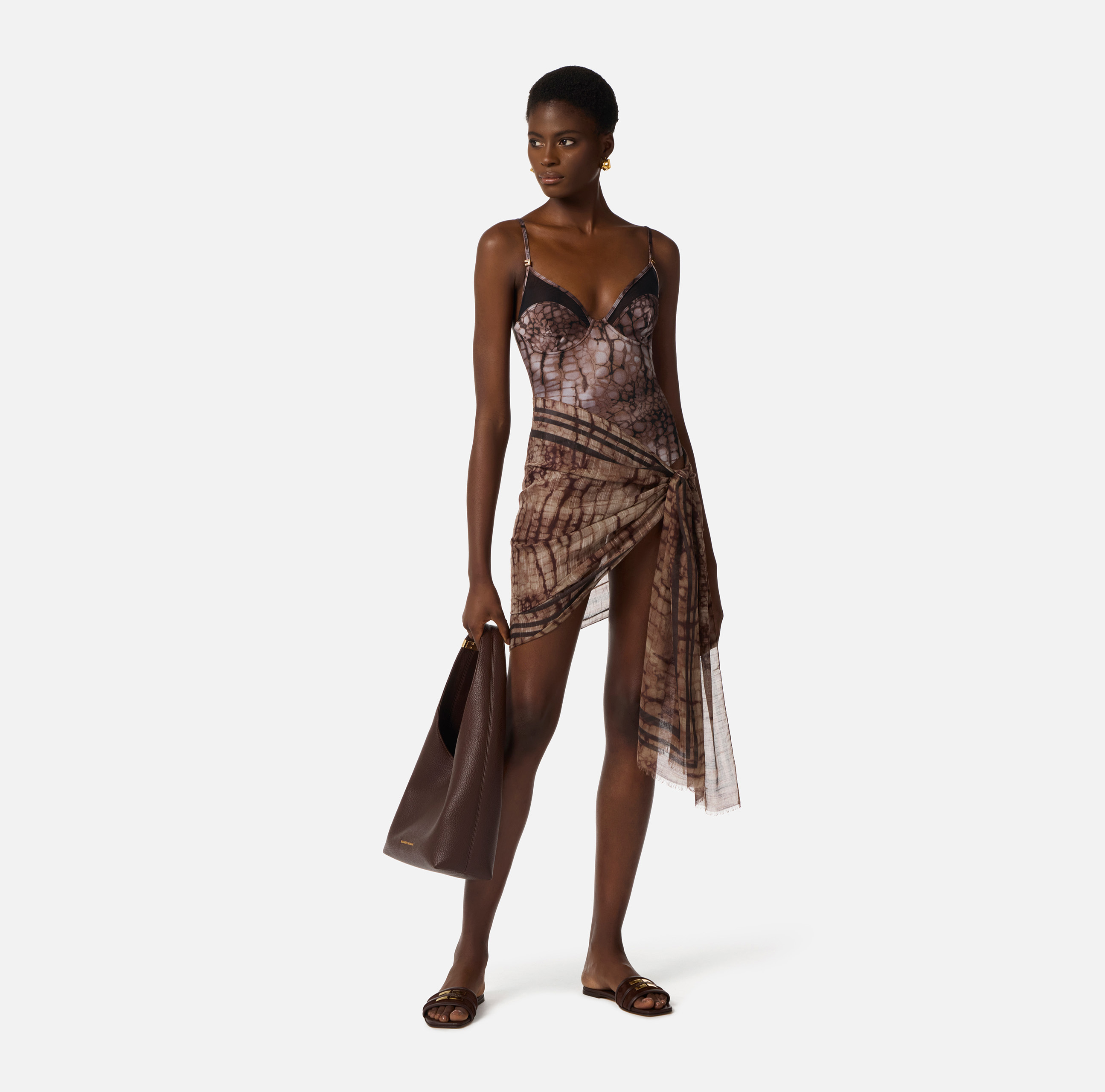 Elisabetta Franchi ワンピース One-piece swimsuit with alligator print | Elisabetta Franchi
