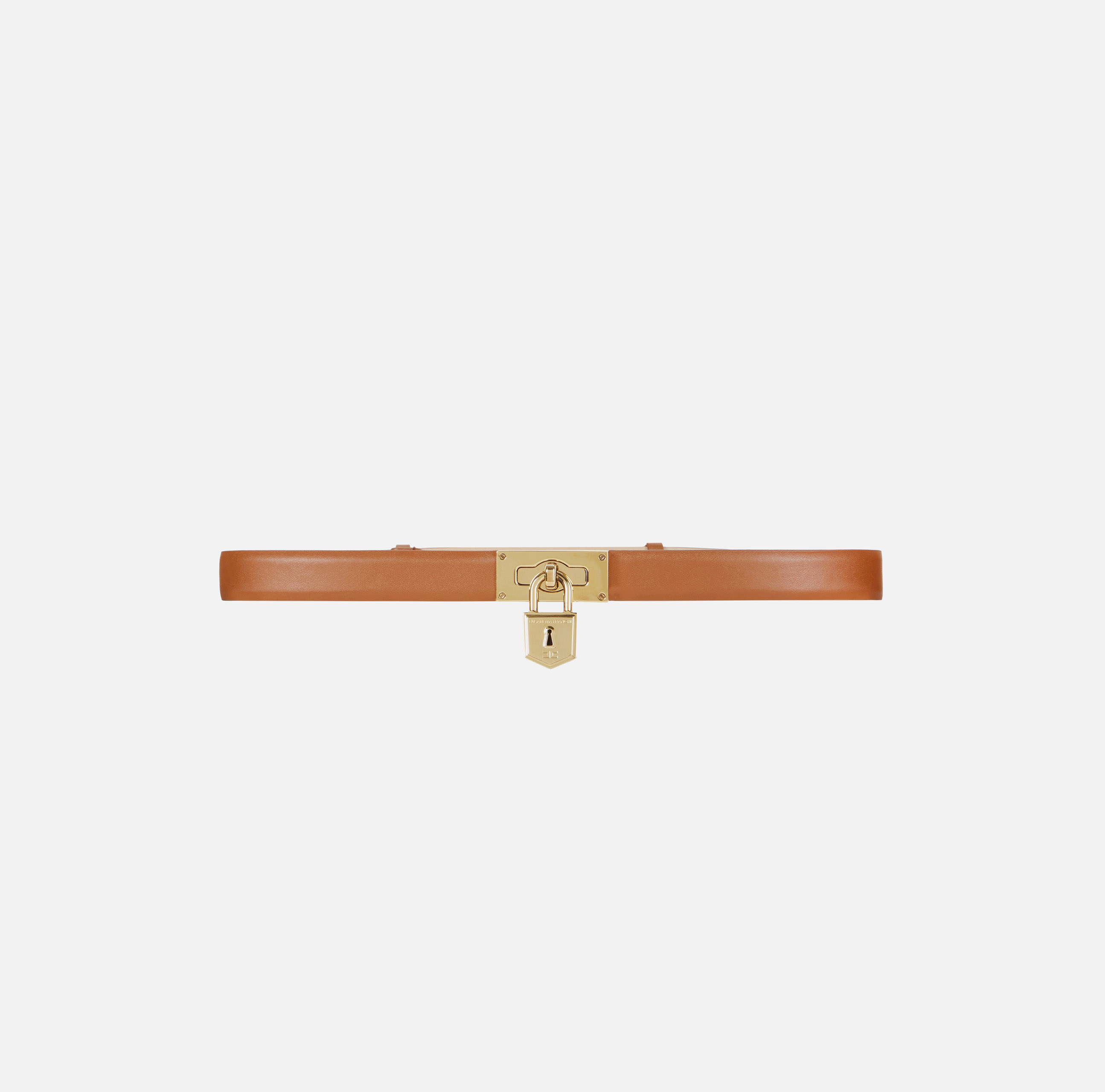 ELISABETTA FRANCHI ベルト　S Leather belt with jewel padlock | Elisabetta Franchi