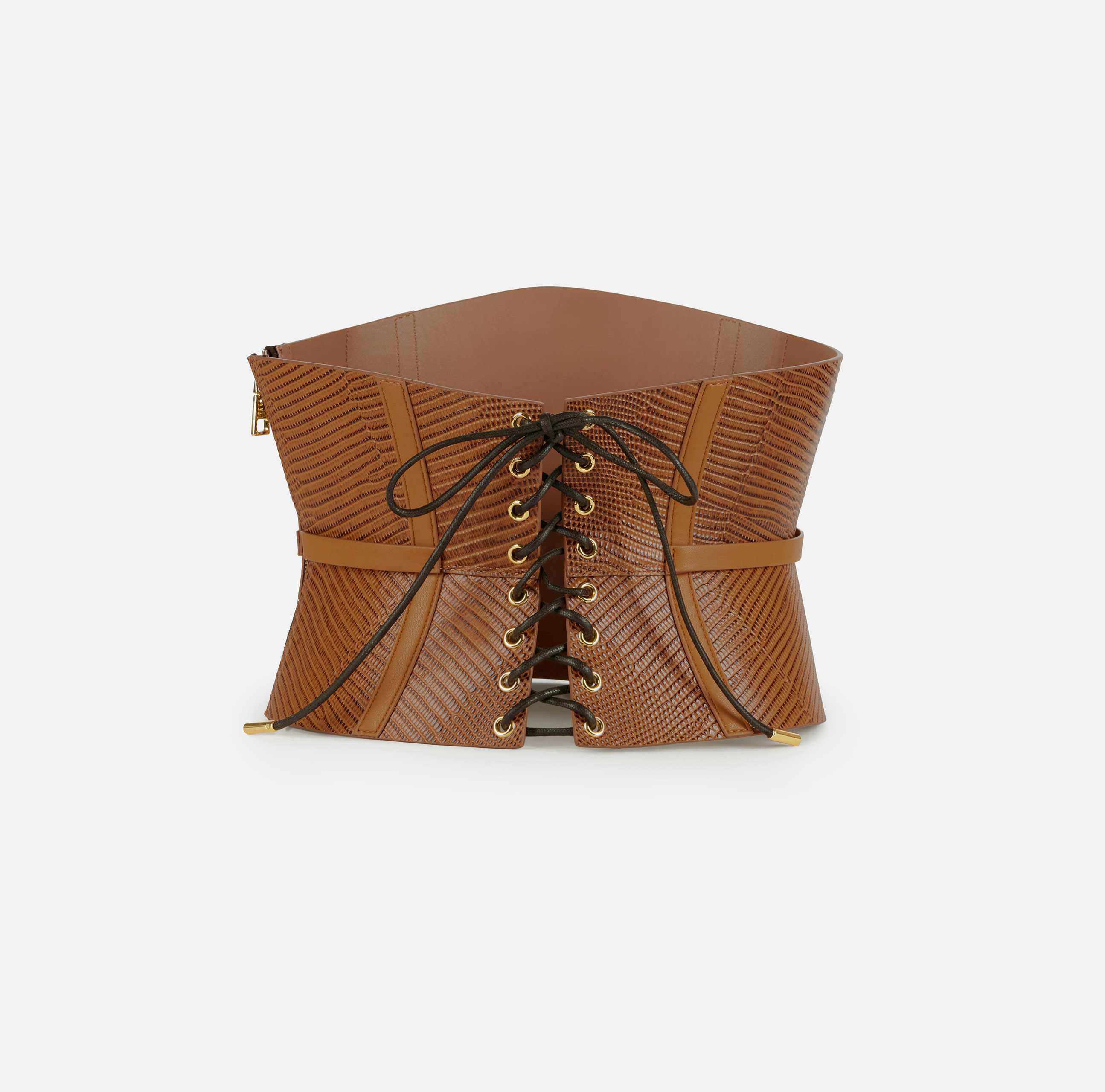 Bustier-style leather belt | Elisabetta Franchi