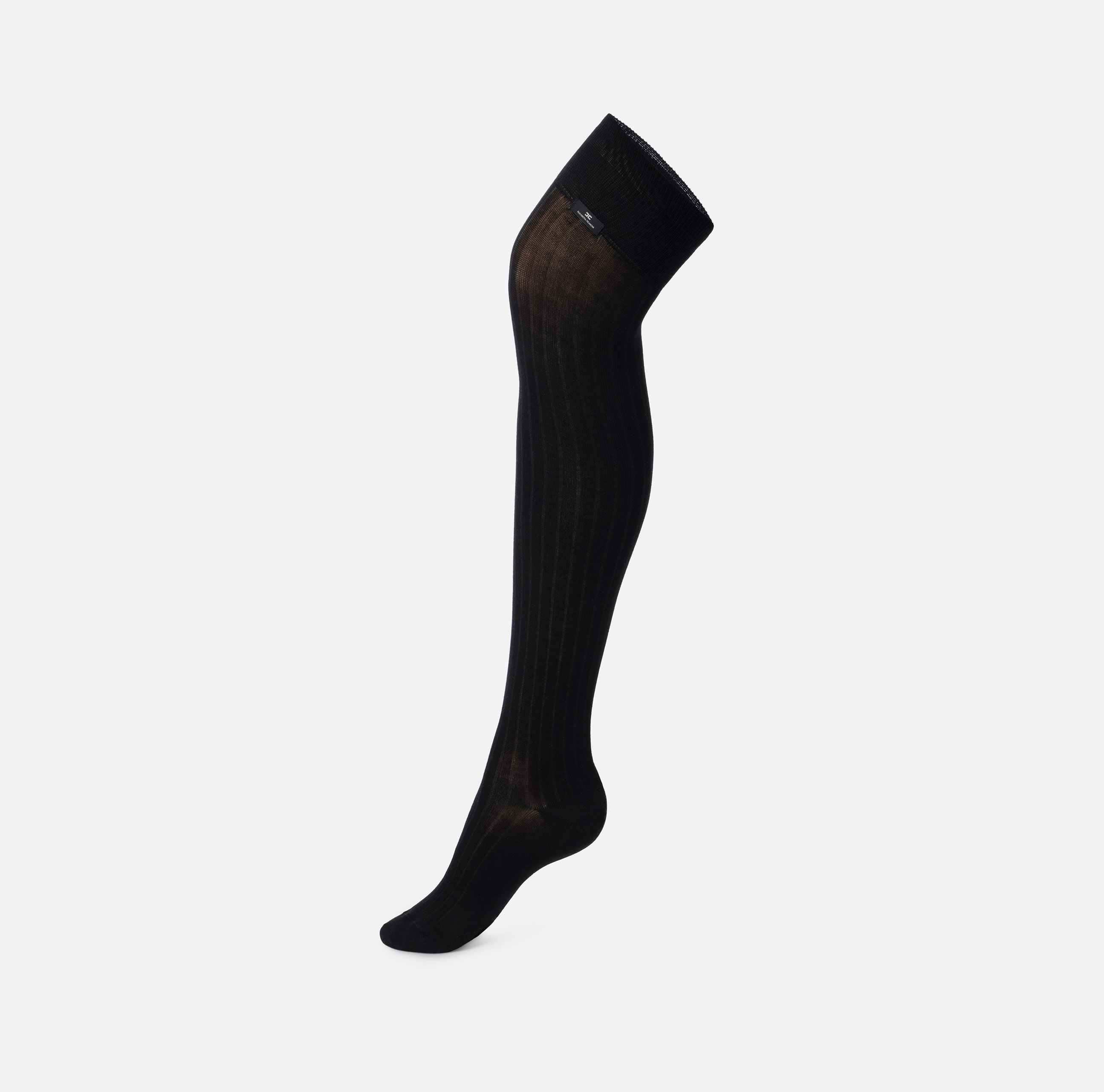 elisabetta franchi Chaussettes montantes côtelées en coton stretch