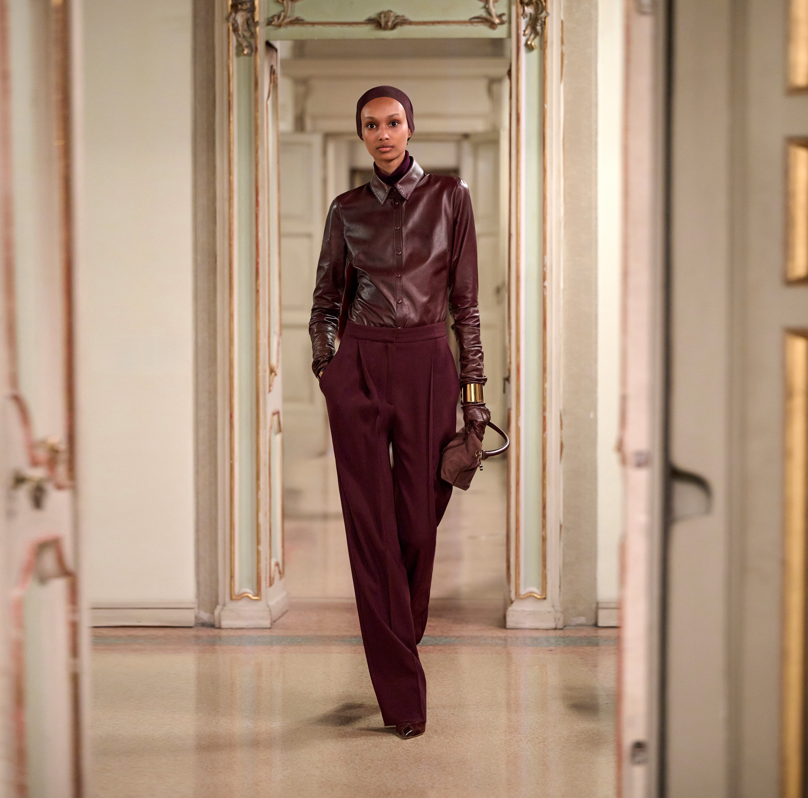 Leather shirt with bow tie | Elisabetta Franchi