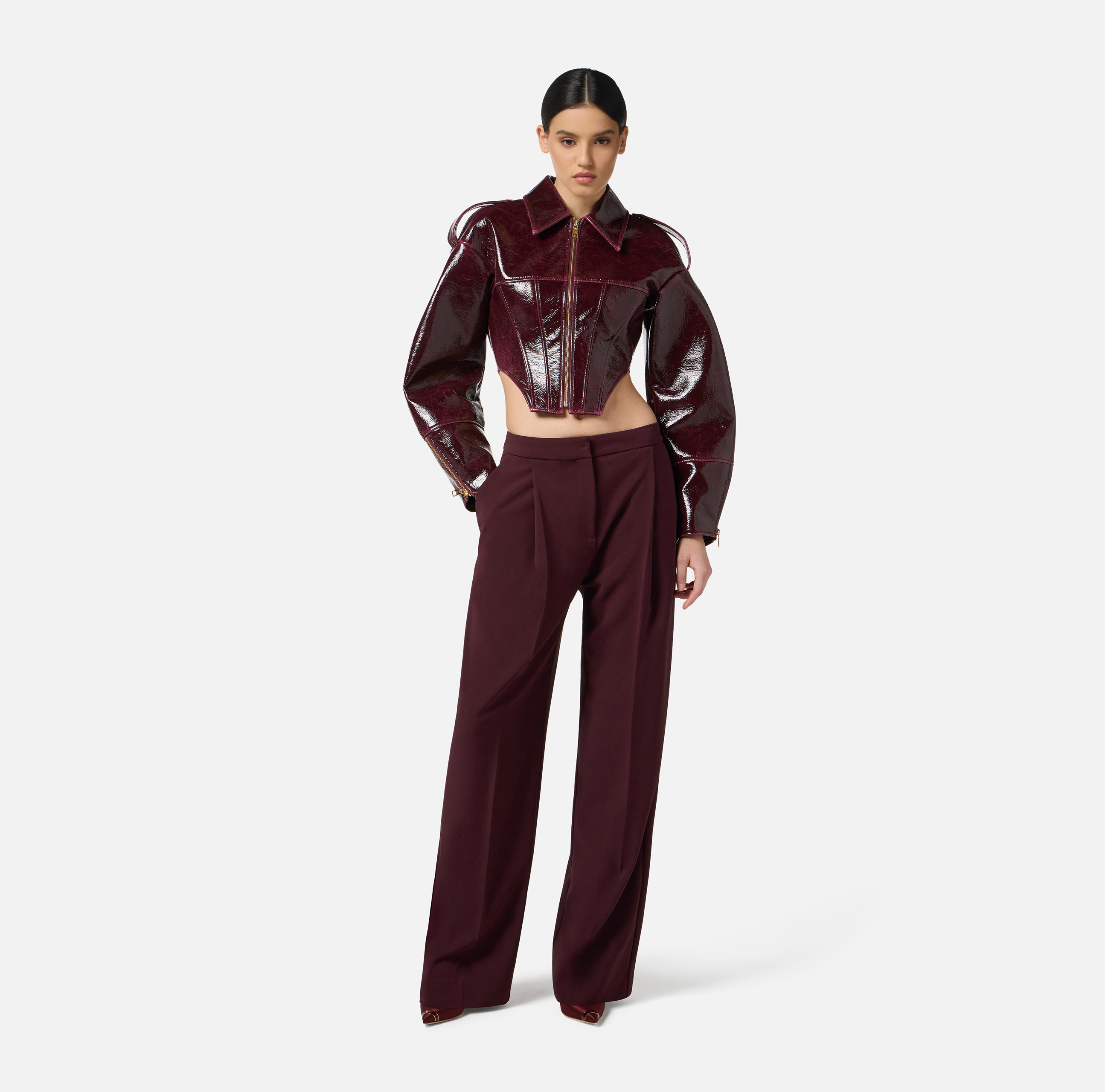 Coated cloth bustier jacket | Elisabetta Franchi Coated cloth bustier jacket | Elisabetta Franchi
