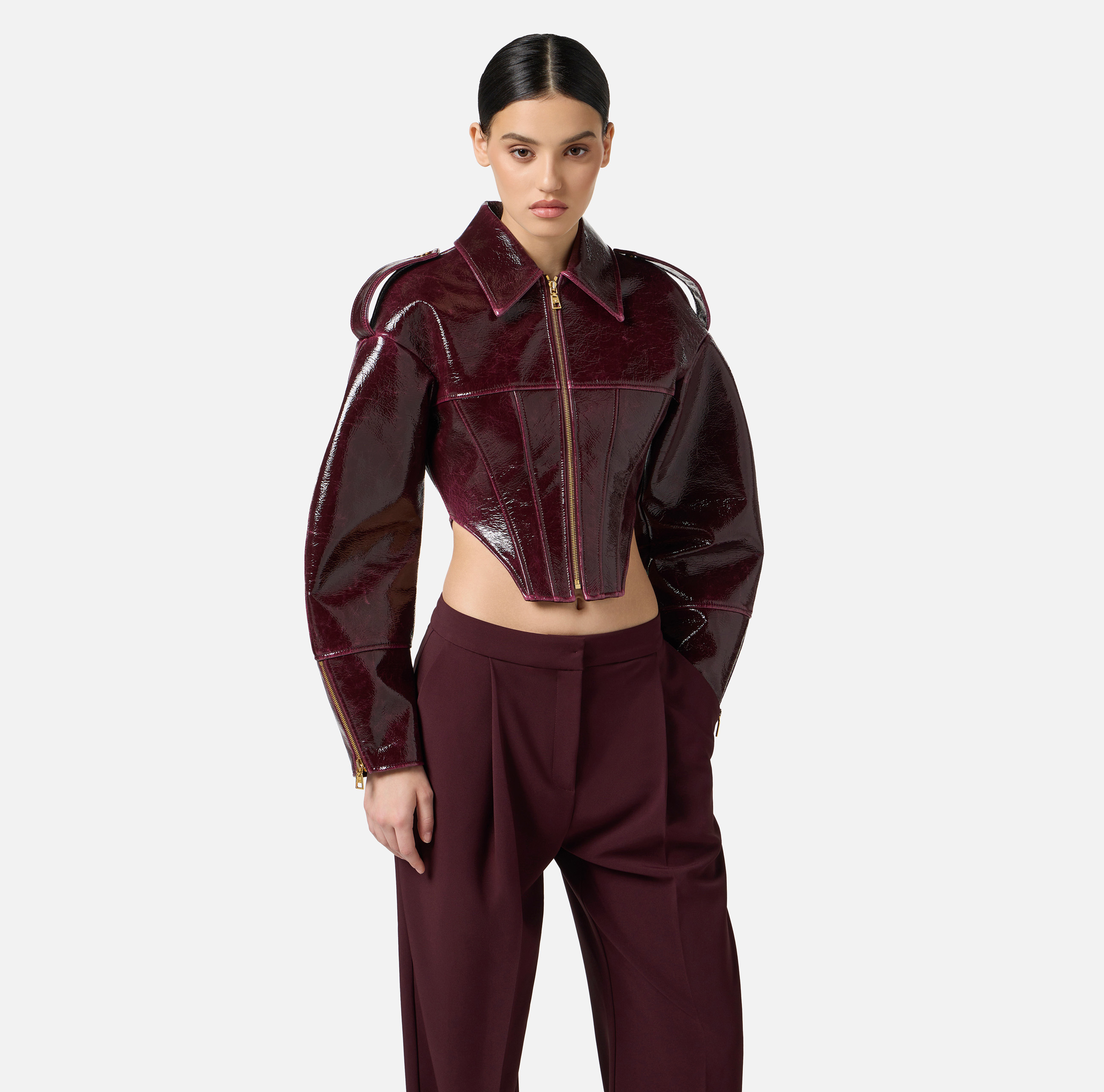 Coated cloth bustier jacket | Elisabetta Franchi Coated cloth bustier jacket | Elisabetta Franchi