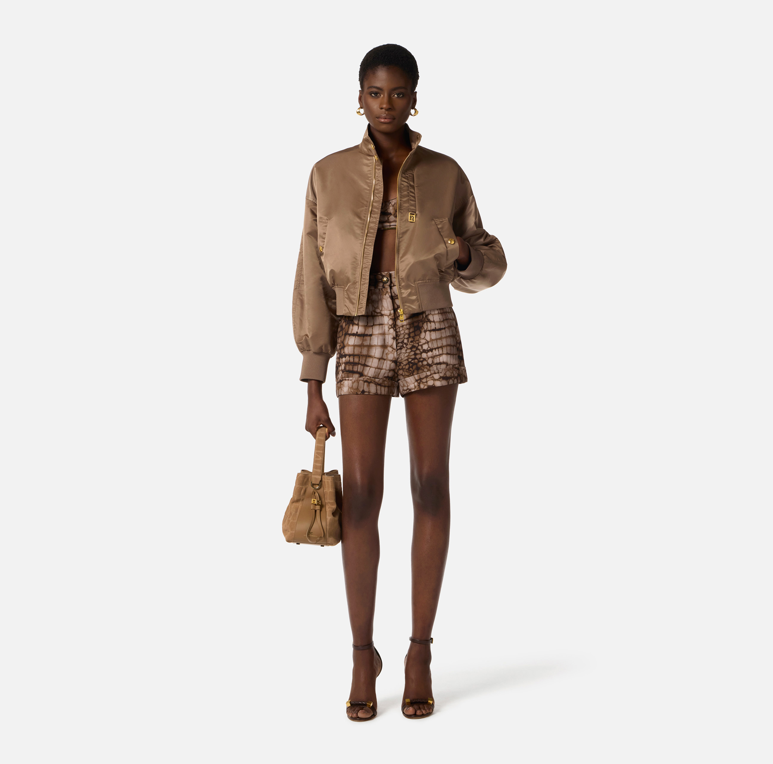 Bomber jacket in nylon fabric | Elisabetta Franchi