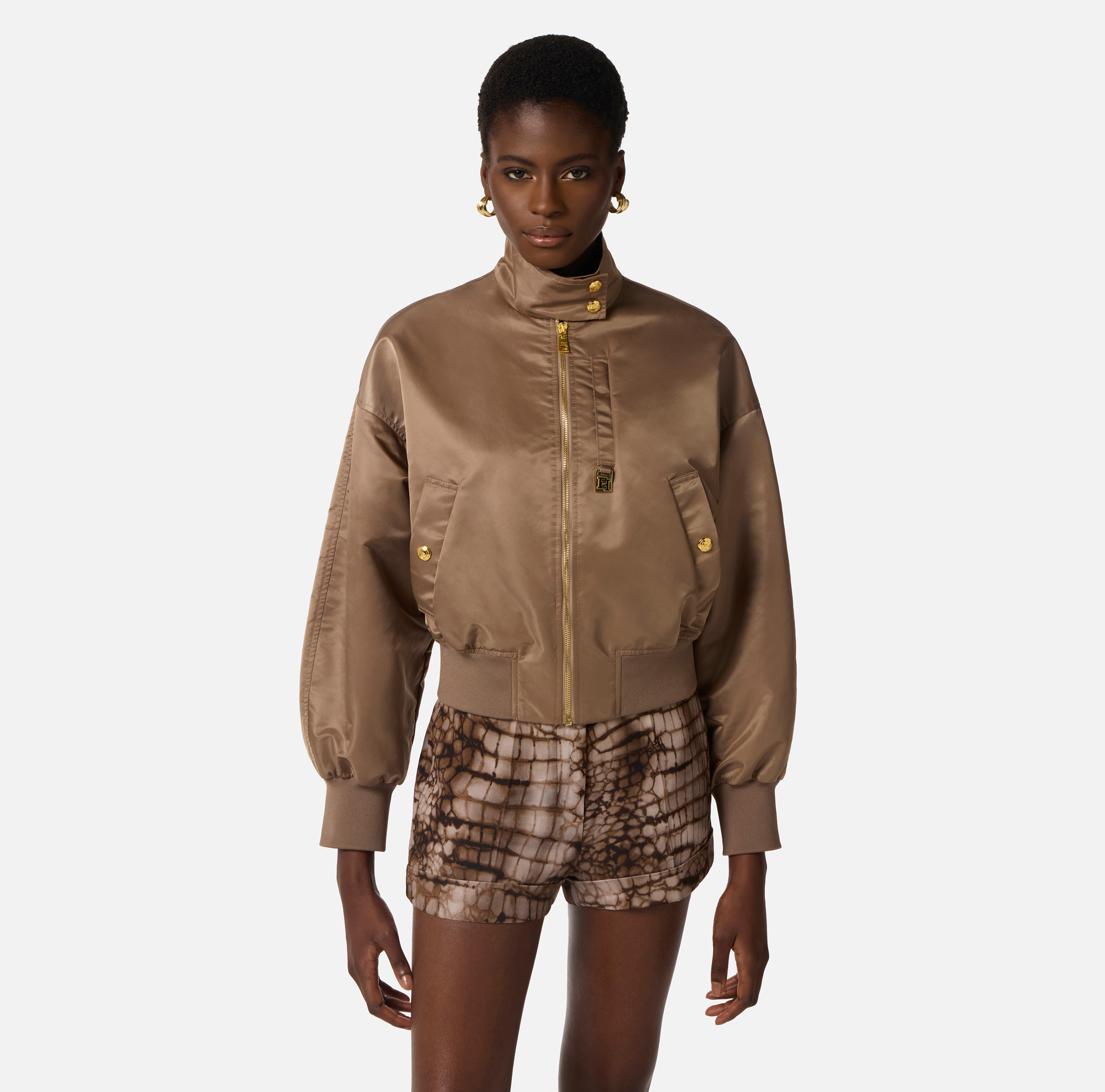 Bomber jacket in nylon fabric | Elisabetta Franchi