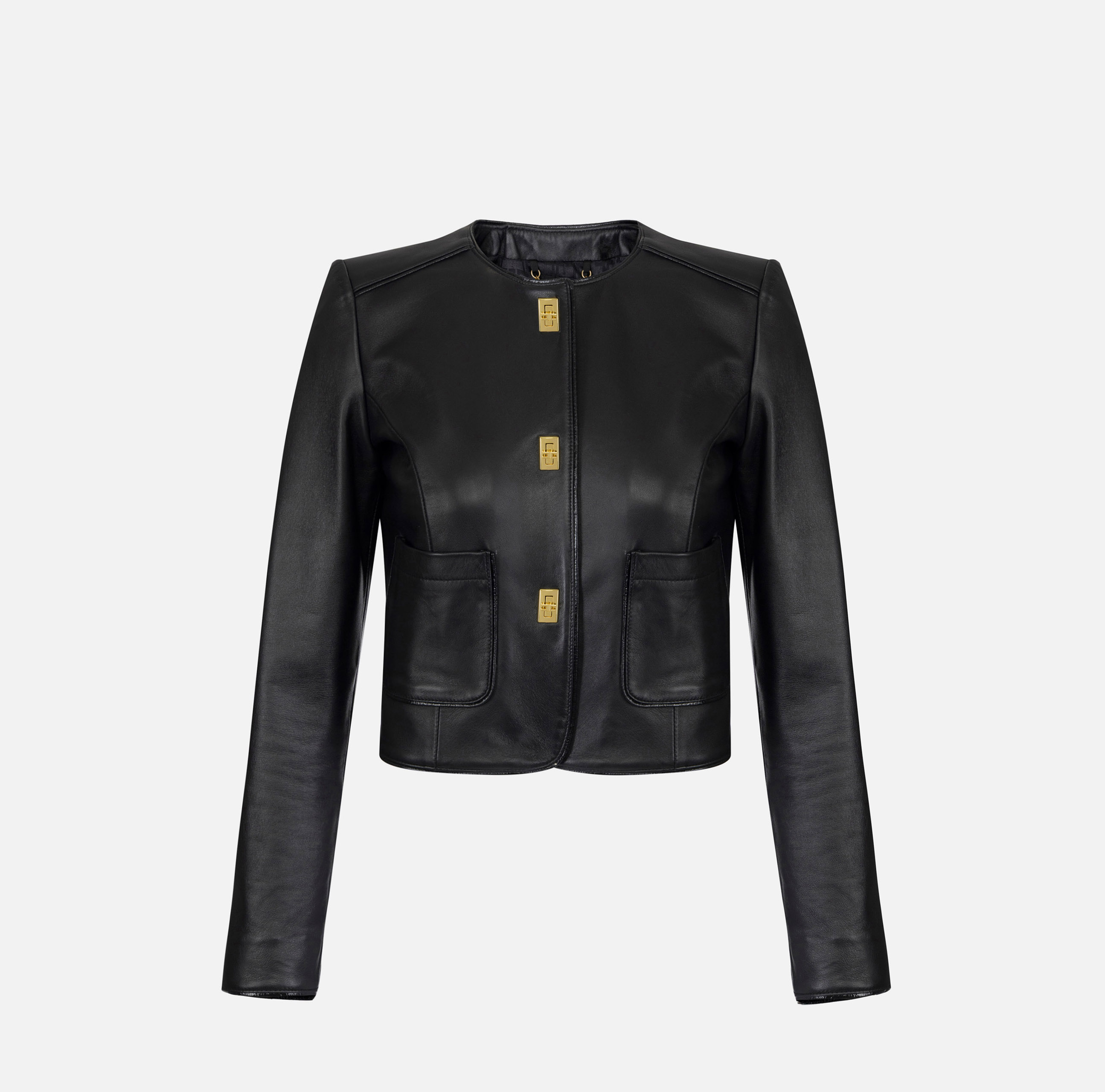 レザージャケット・コート ELISABETTA FRANCHI LEATHER JACKET WITH VINYL DETAILS Leather jacket with vinyl details | Elisabetta Franchi