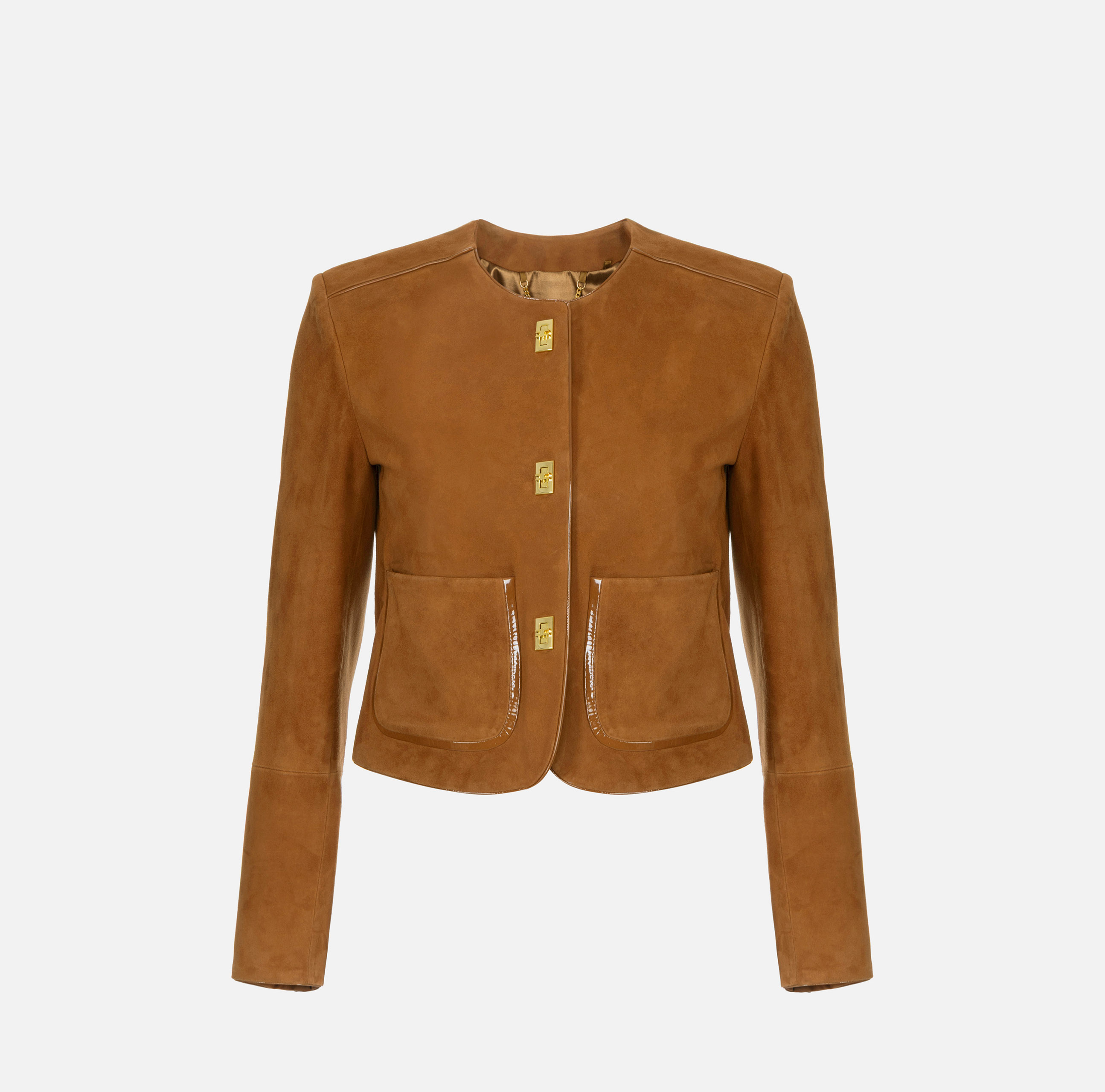Elisabetta Franchi GOLD ブラックレザージャケット Elisabetta Franchi GOLD ブラックレザージャケット