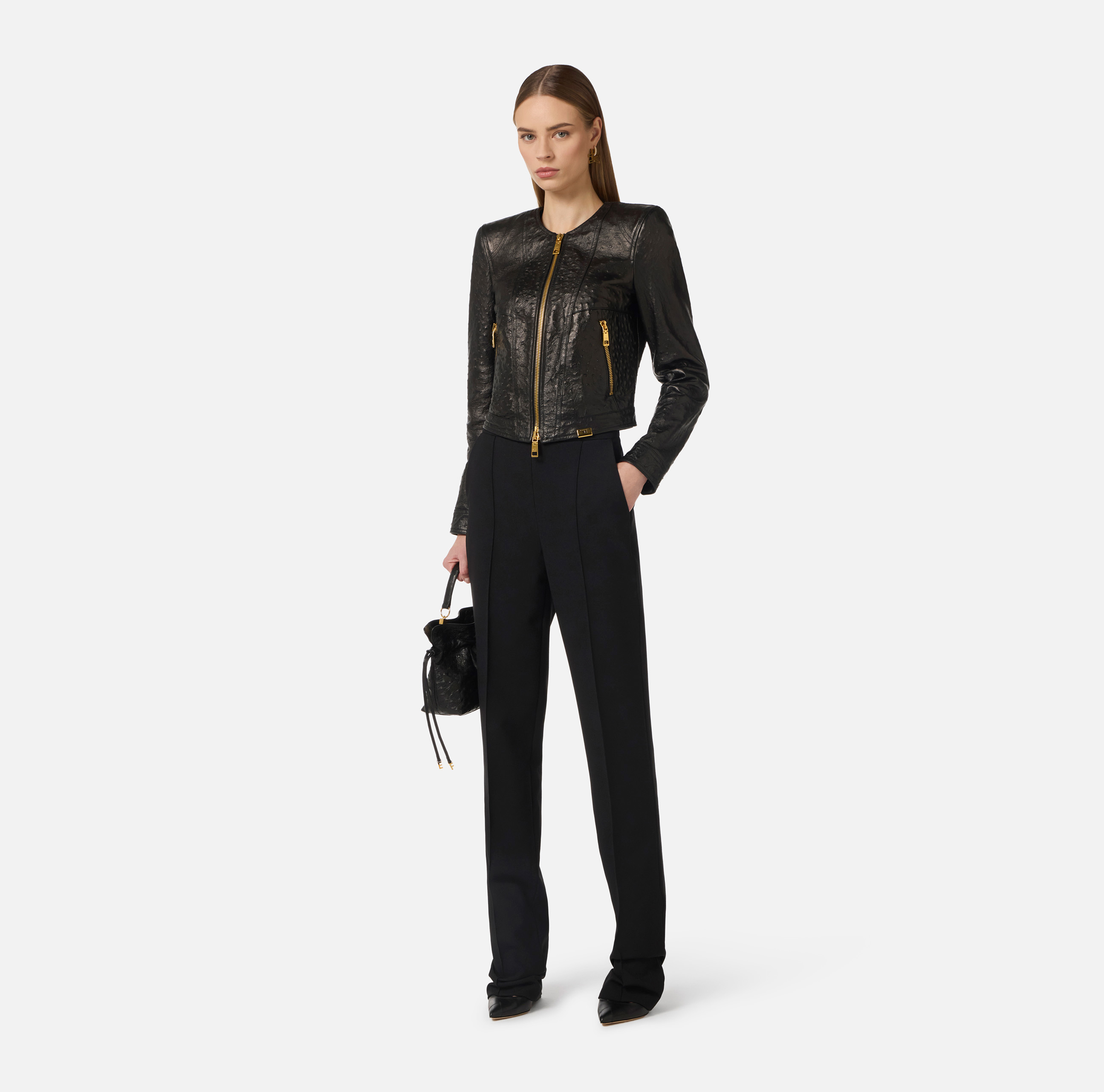 Women's Leather Jackets Elisabetta Franchi | Buy them