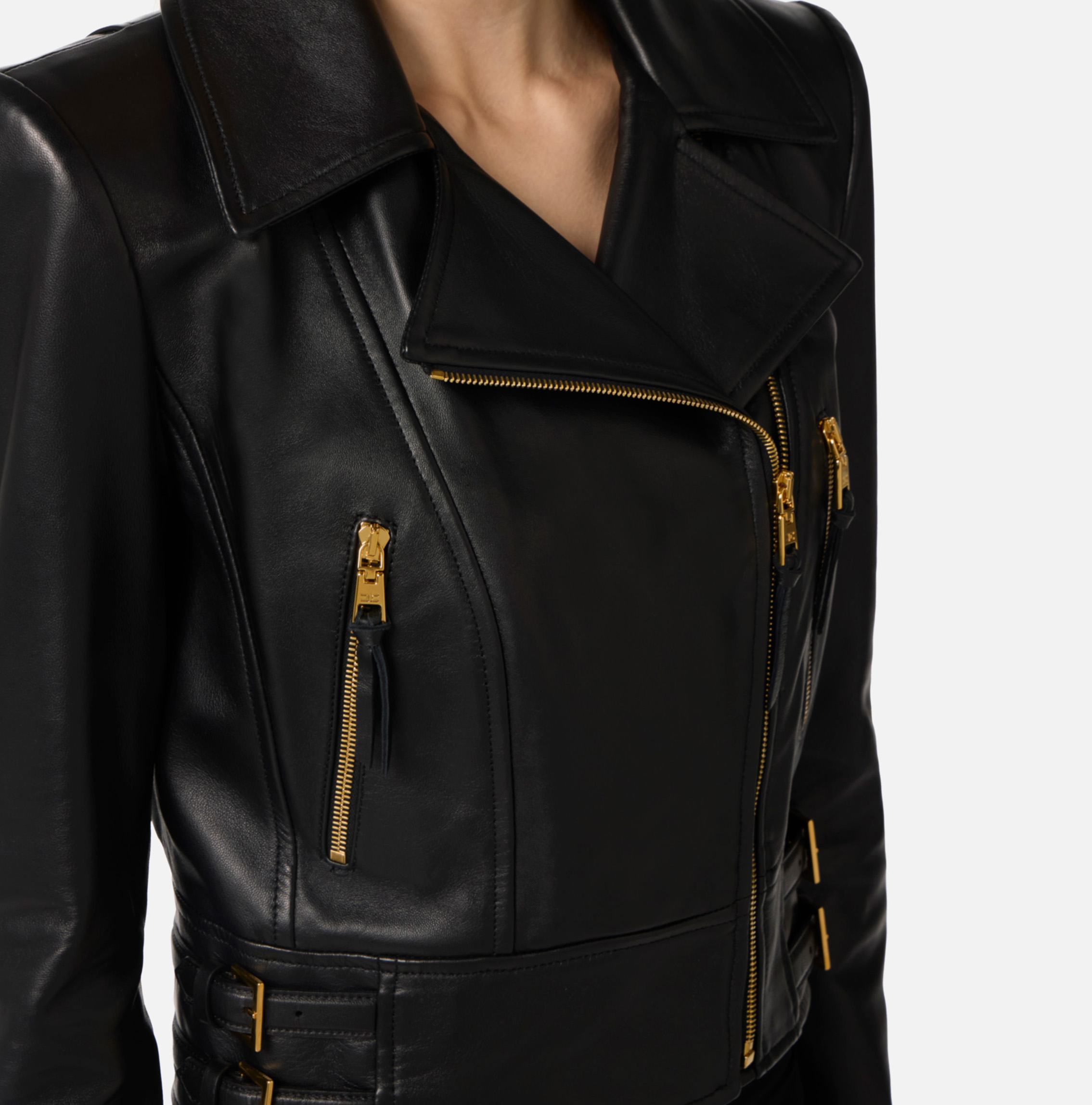 Leather biker jacket | Elisabetta Franchi